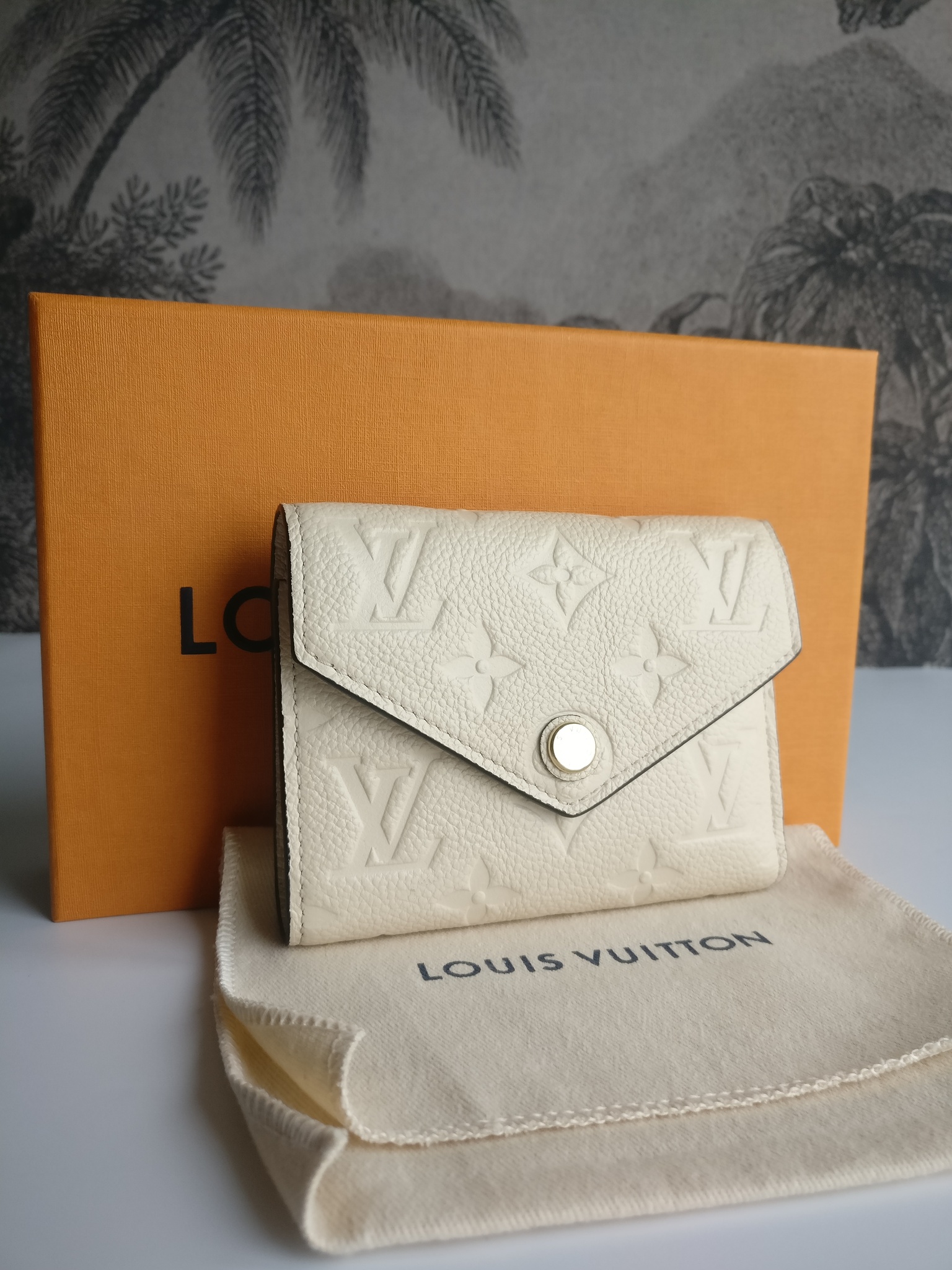 Louis Vuitton Victorine Wallet Empreinte Creme