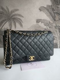 Chanel Maxi Double Flap black caviar
