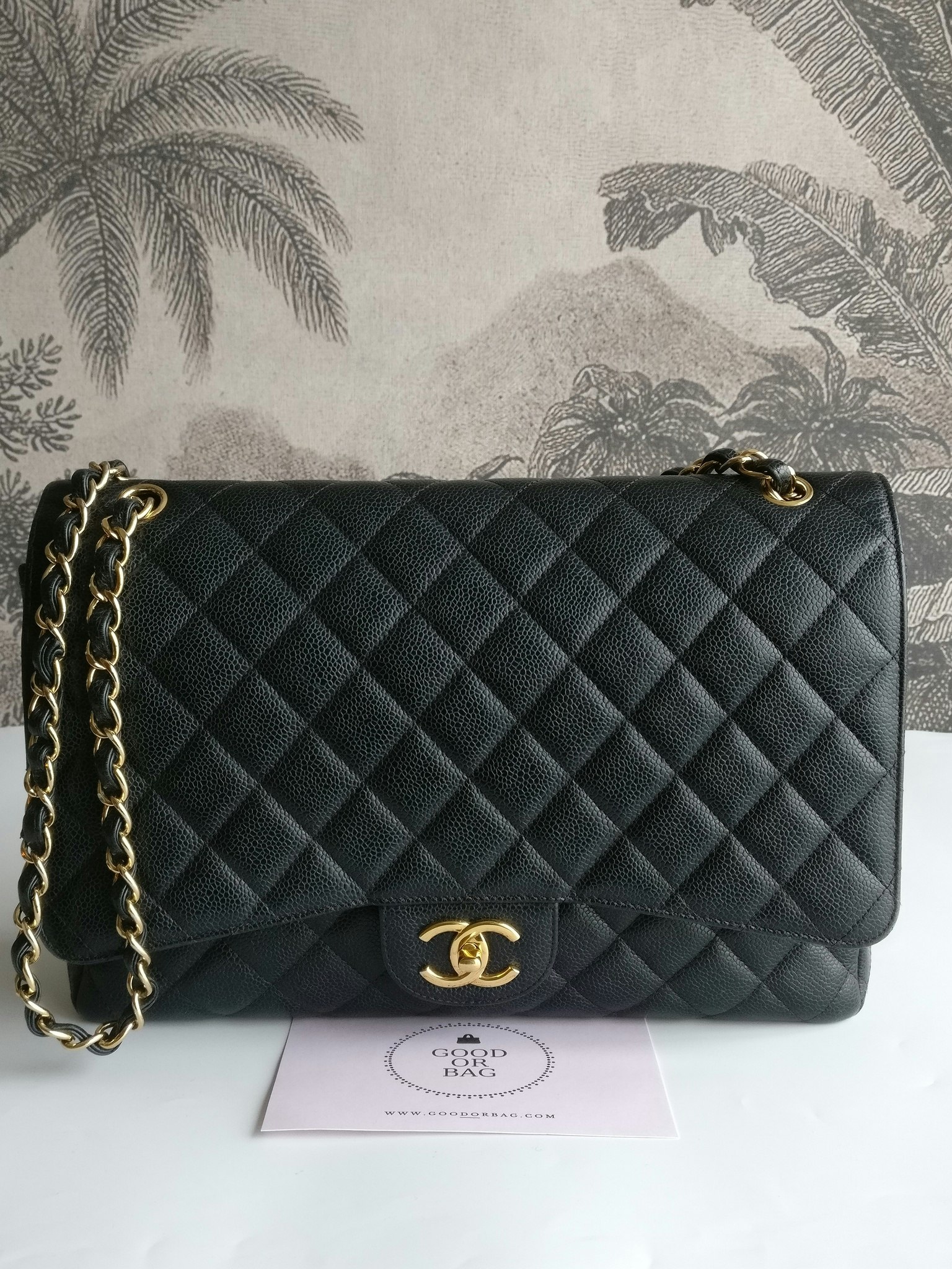 Chanel Maxi Double Flap black caviar