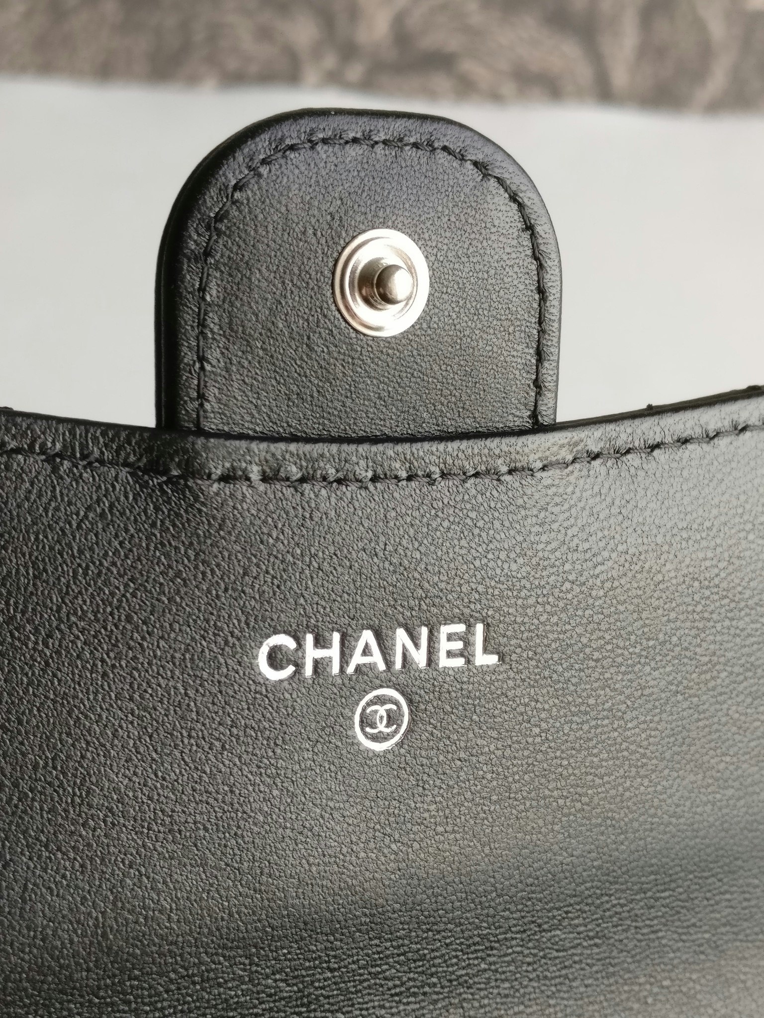 Chanel classic wallet black lambskin SHW