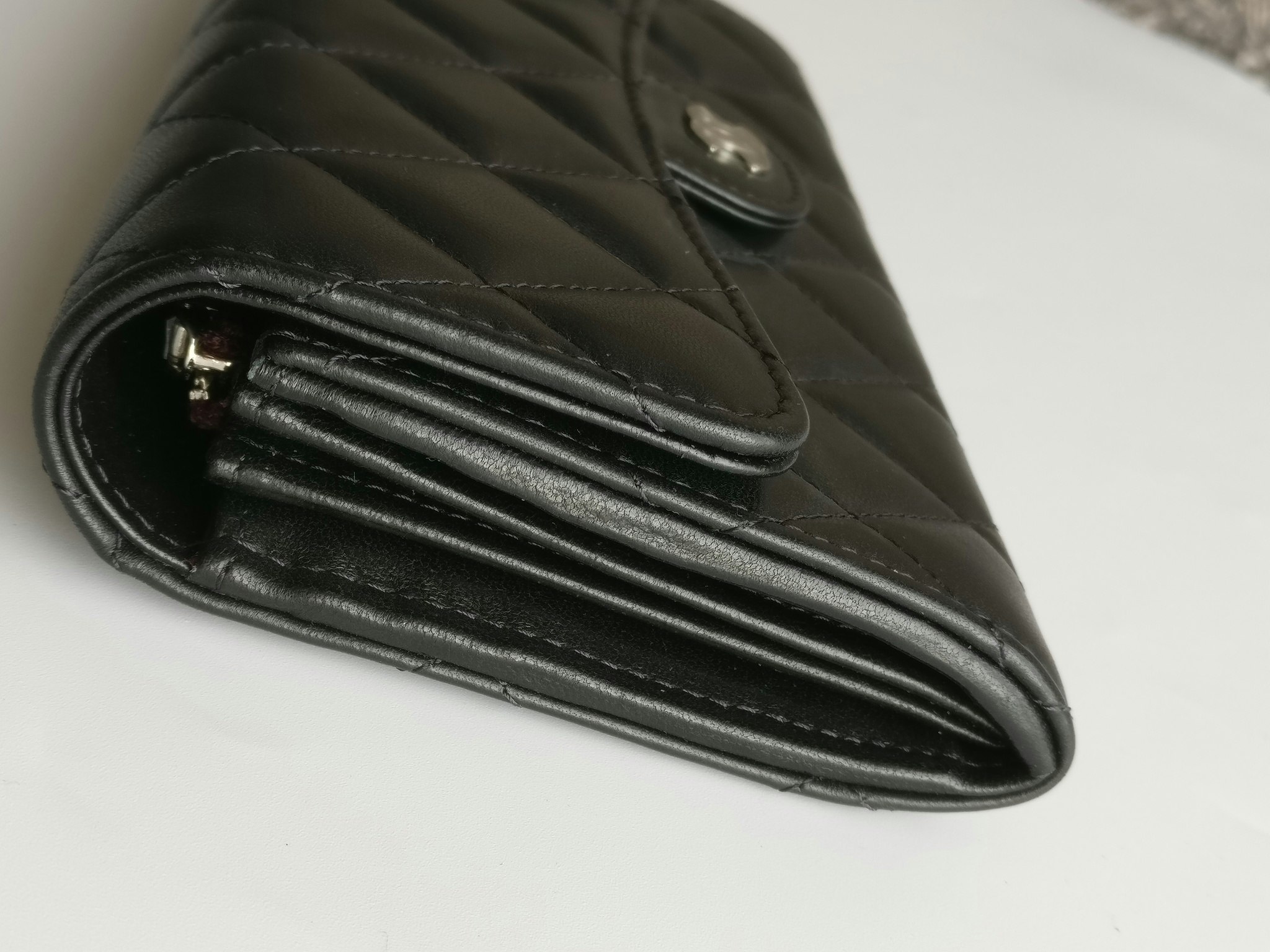 Chanel classic wallet black lambskin SHW