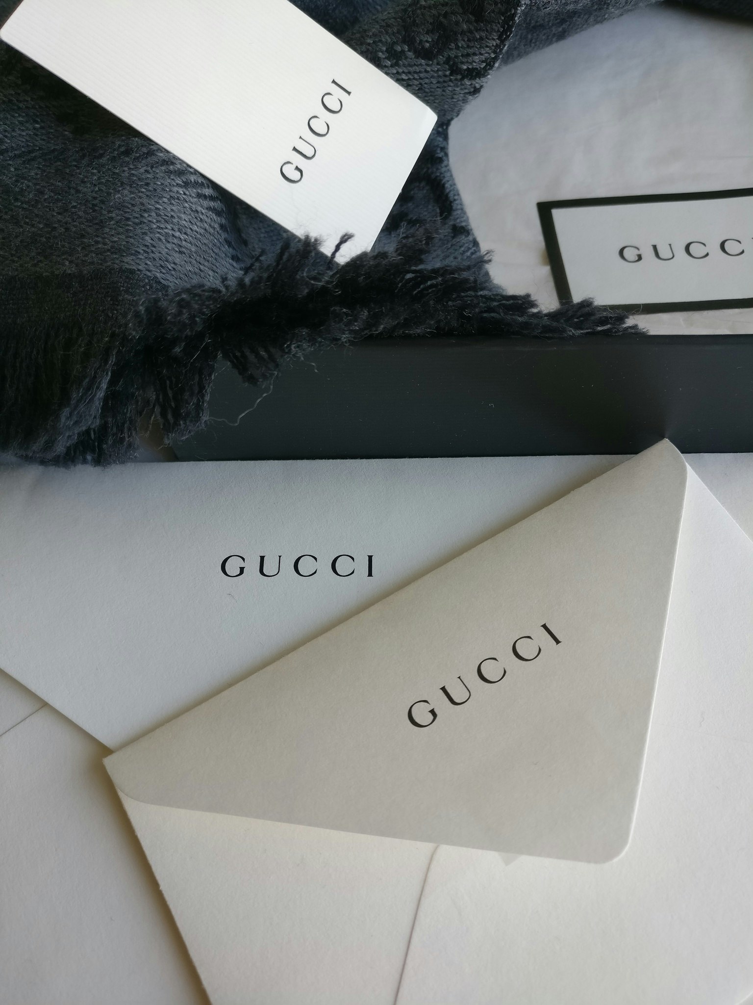 Gucci  GG Jacquard Knitted Wool Scarf