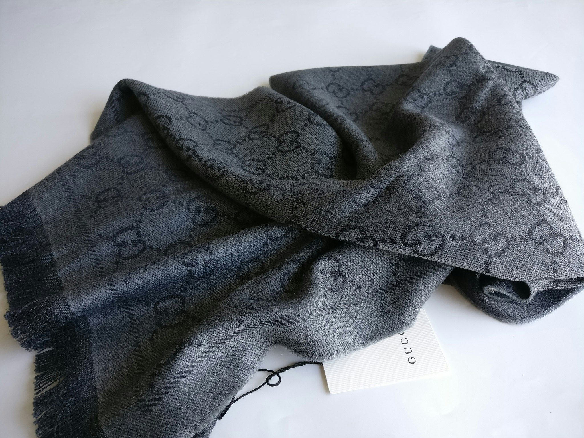 Gucci  GG Jacquard Knitted Wool Scarf