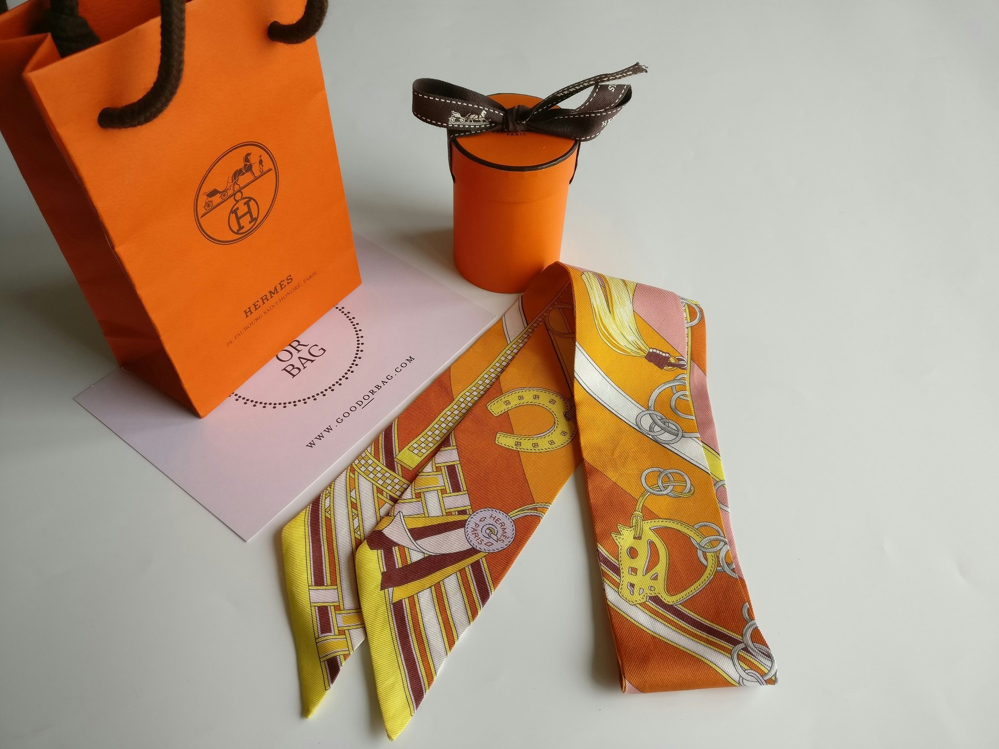 Hermes Silk Twilly Brides et Gris-Gris
