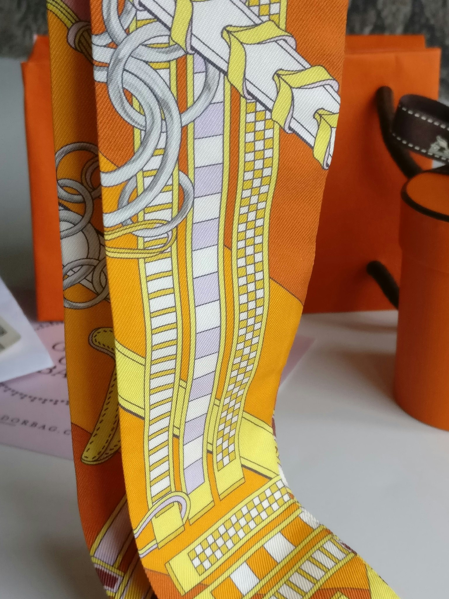 Hermes Silk Twilly Brides et Gris-Gris