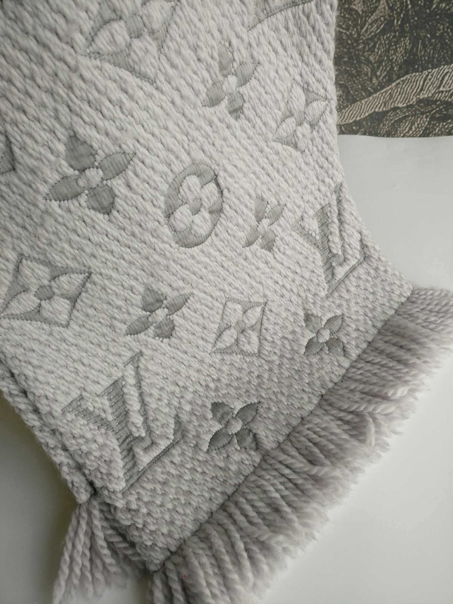 Louis Vuitton Logomania Scarf Pearl Grey