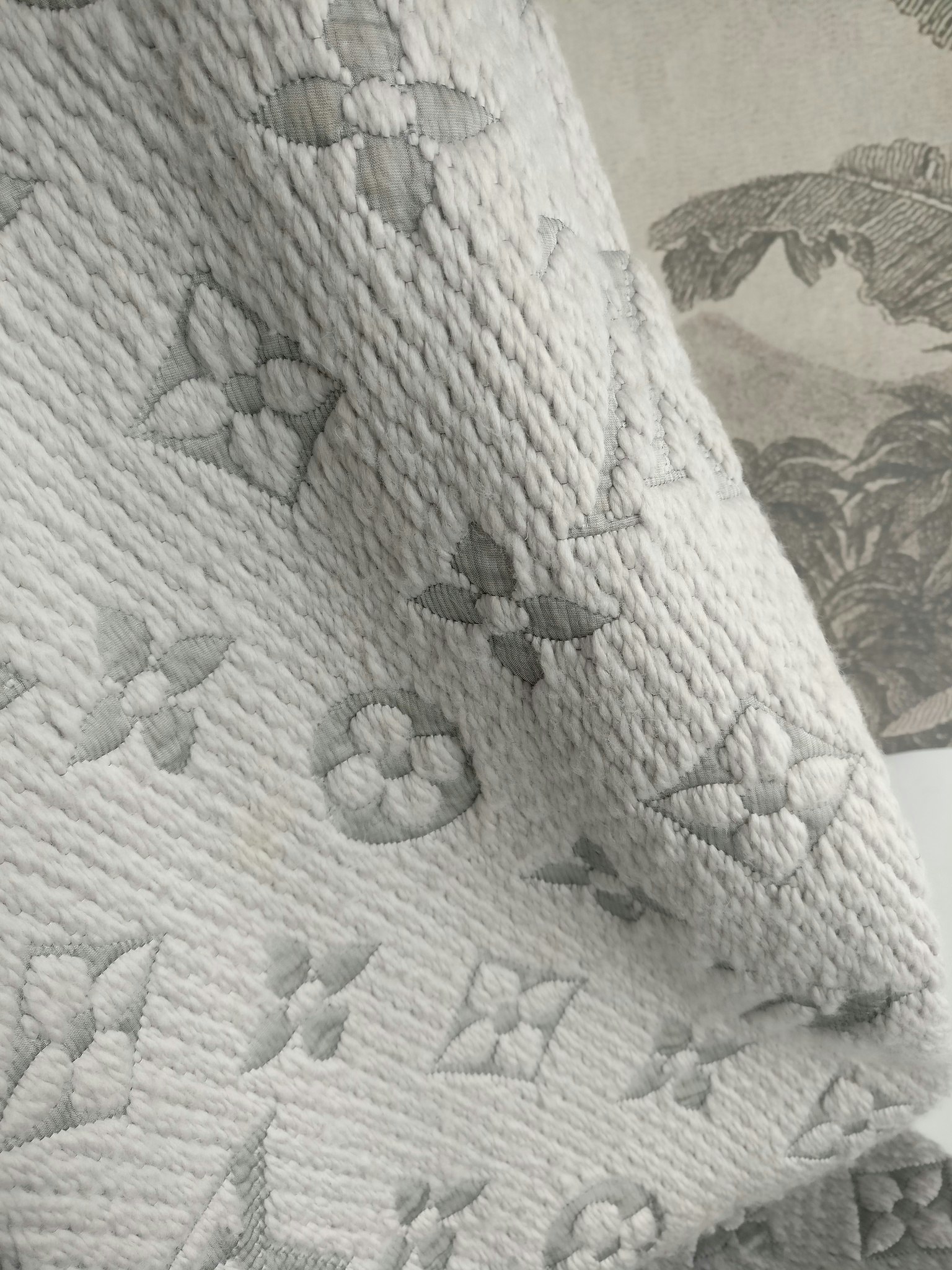 Louis Vuitton Logomania Scarf Pearl Grey
