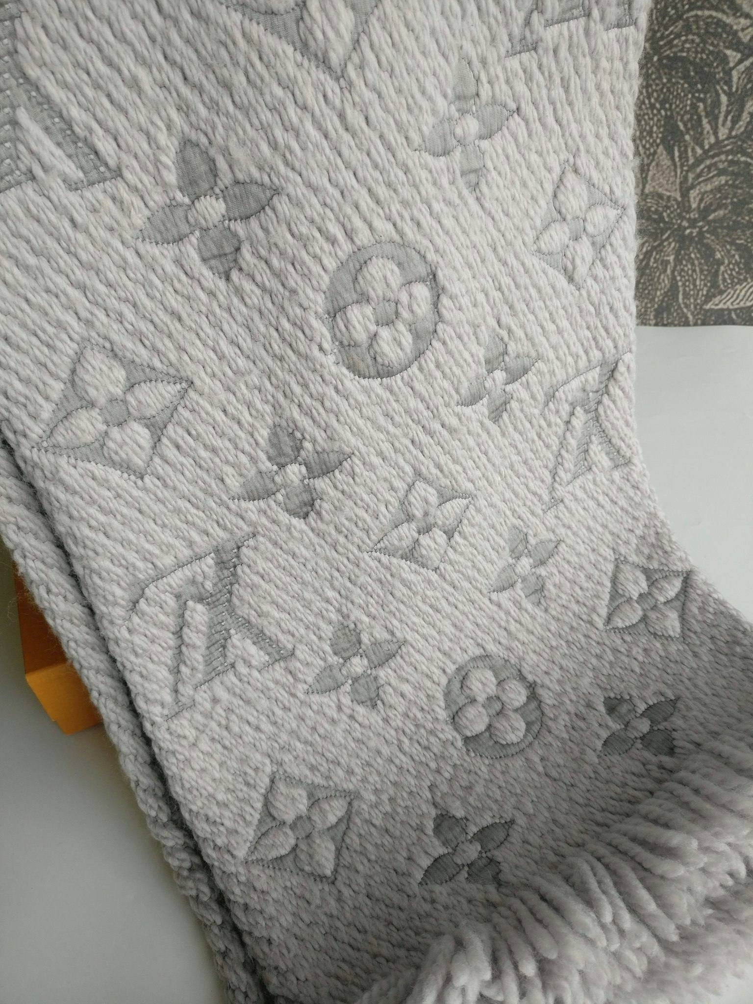 Louis Vuitton Logomania Scarf Pearl Grey