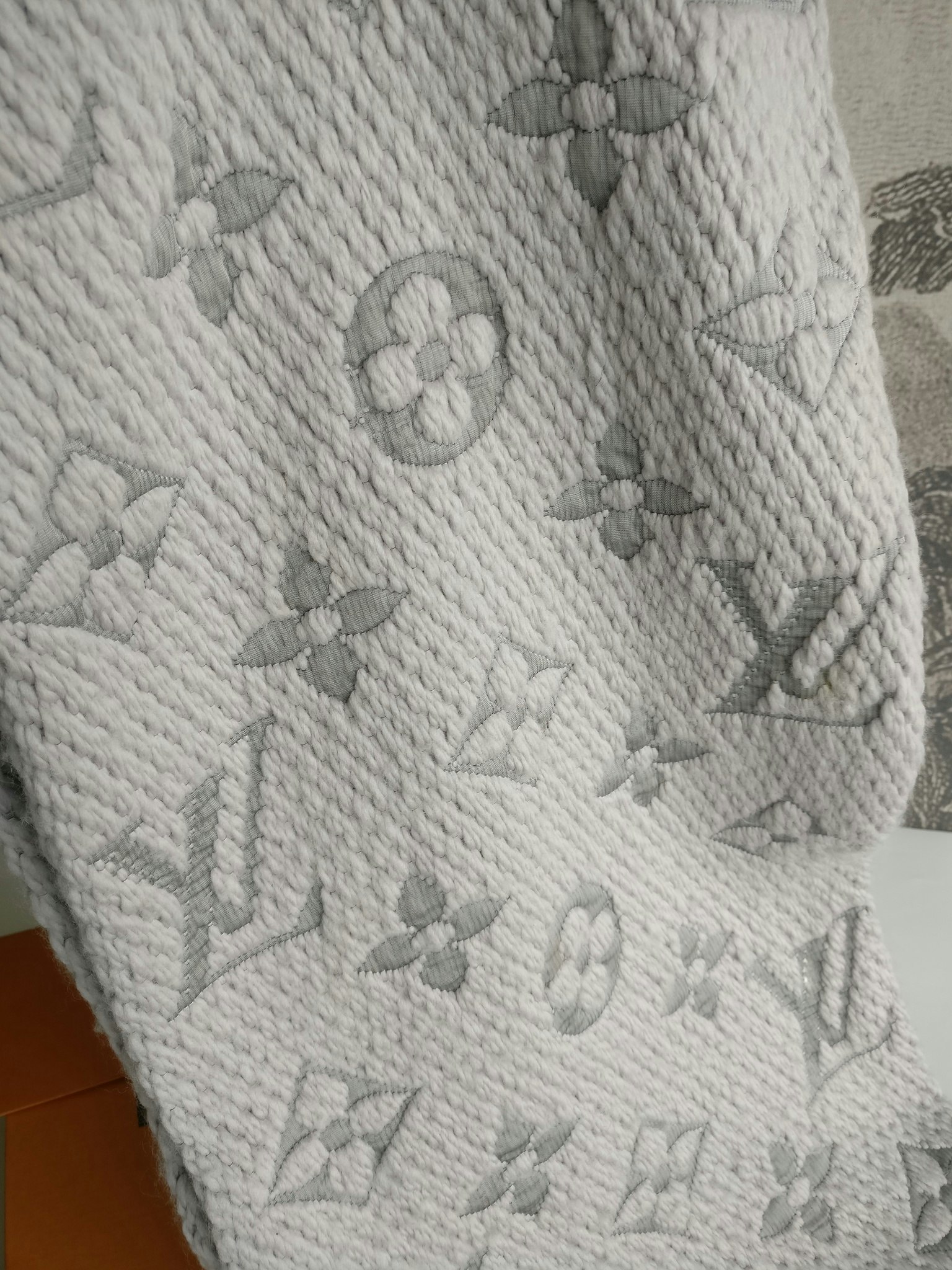 Louis Vuitton Logomania Scarf Pearl Grey
