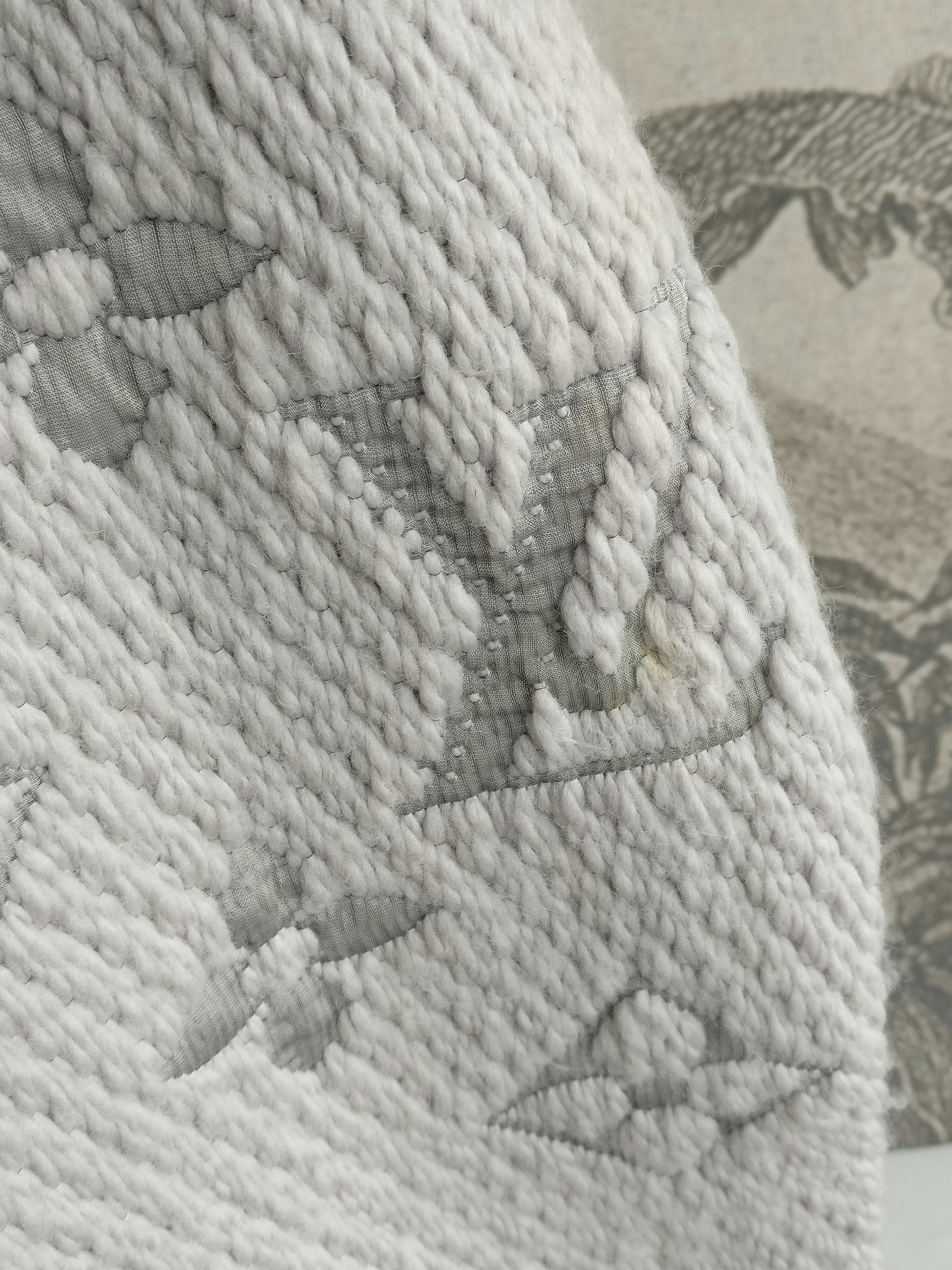 Louis Vuitton Logomania Scarf Pearl Grey