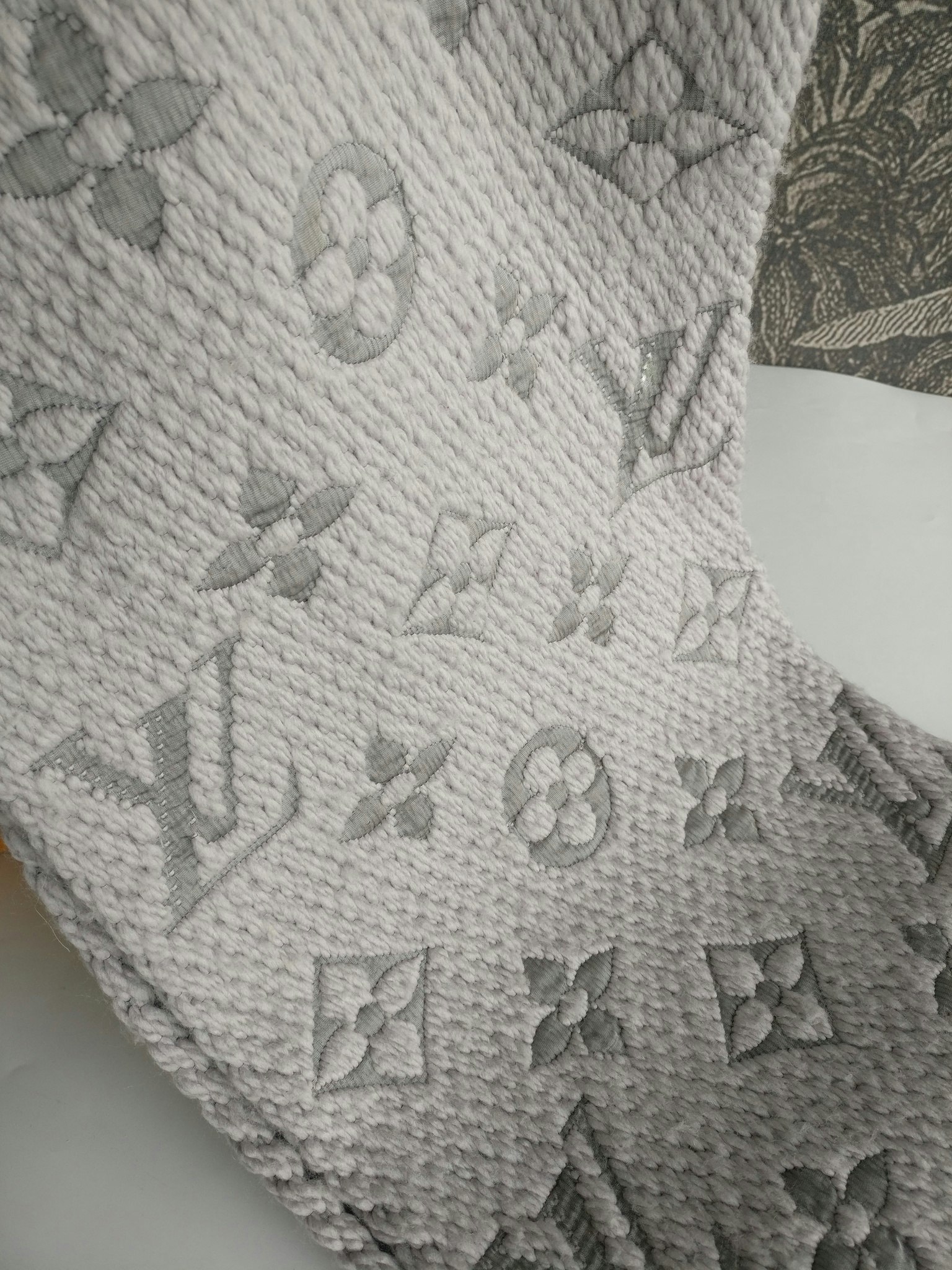 Louis Vuitton Logomania Scarf Pearl Grey