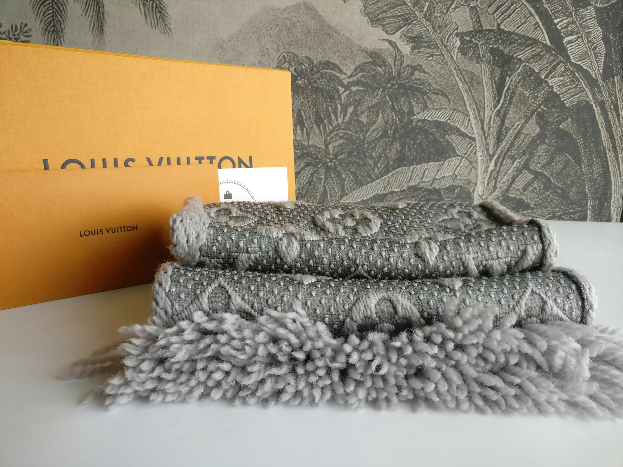 Louis Vuitton Logomania Scarf Pearl Grey