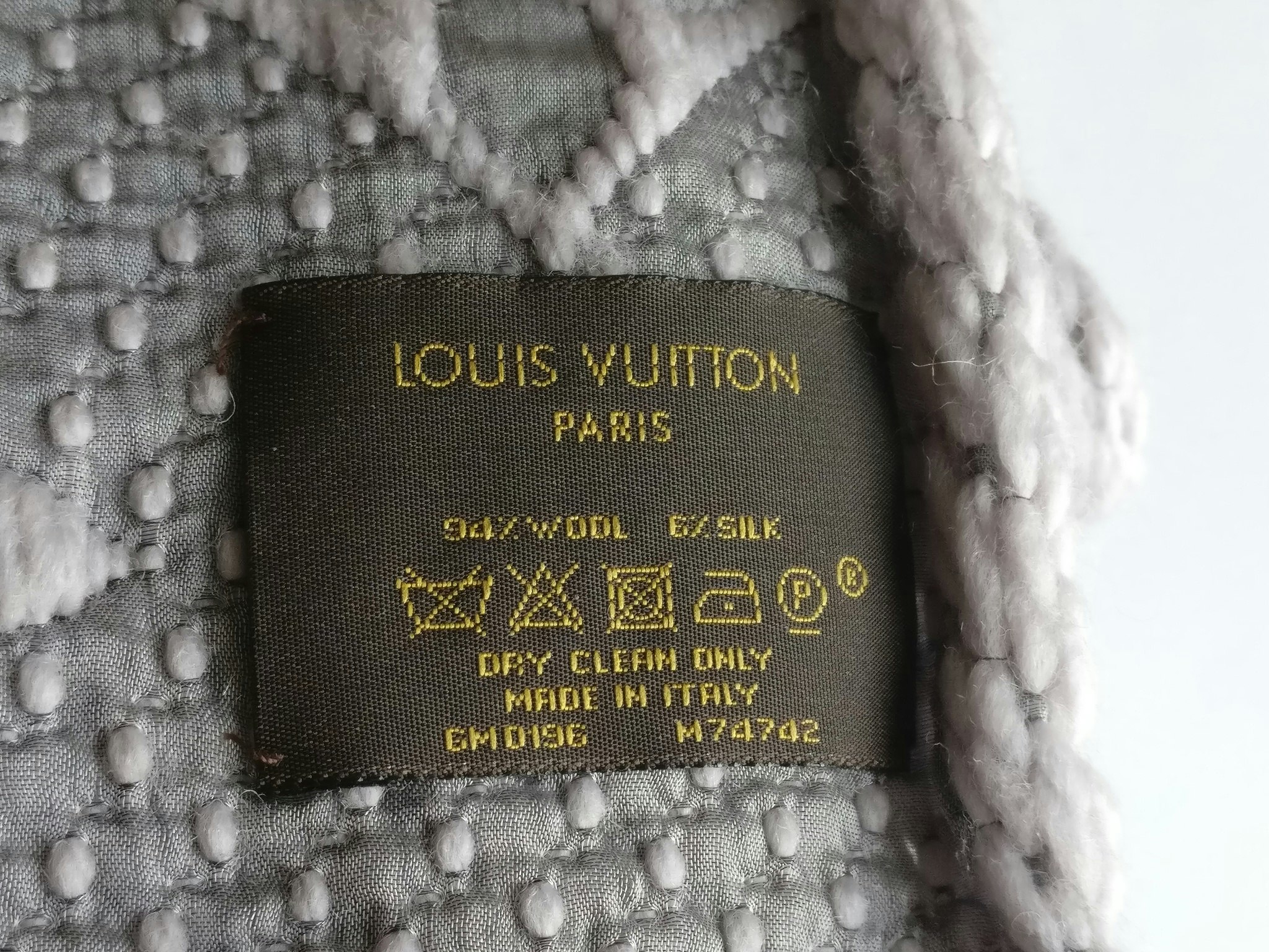 Louis Vuitton Logomania Scarf Pearl Grey