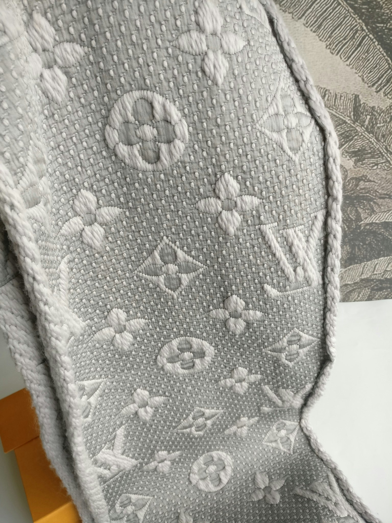 Louis Vuitton Logomania Scarf Pearl Grey