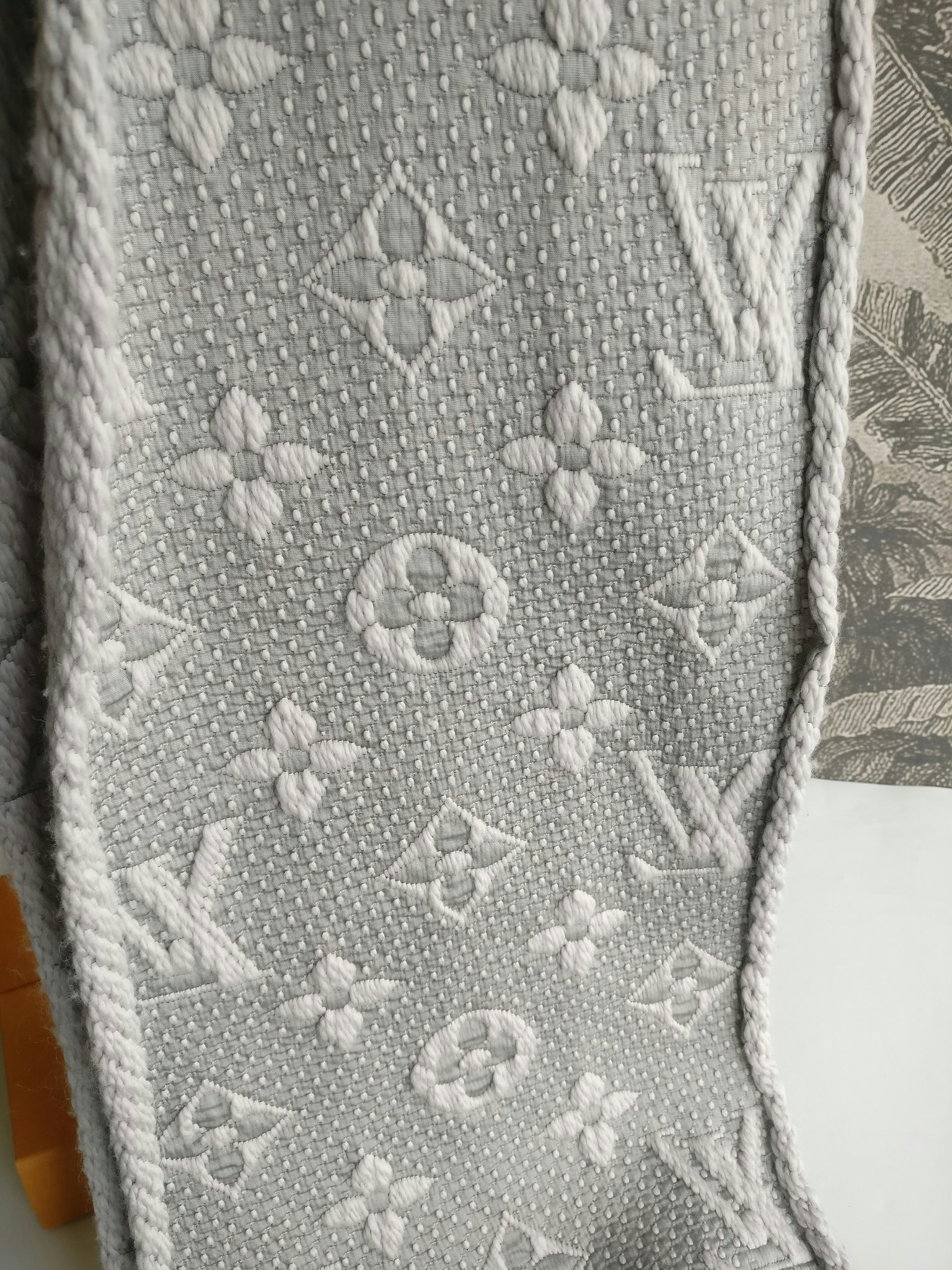Louis Vuitton Logomania Scarf Pearl Grey