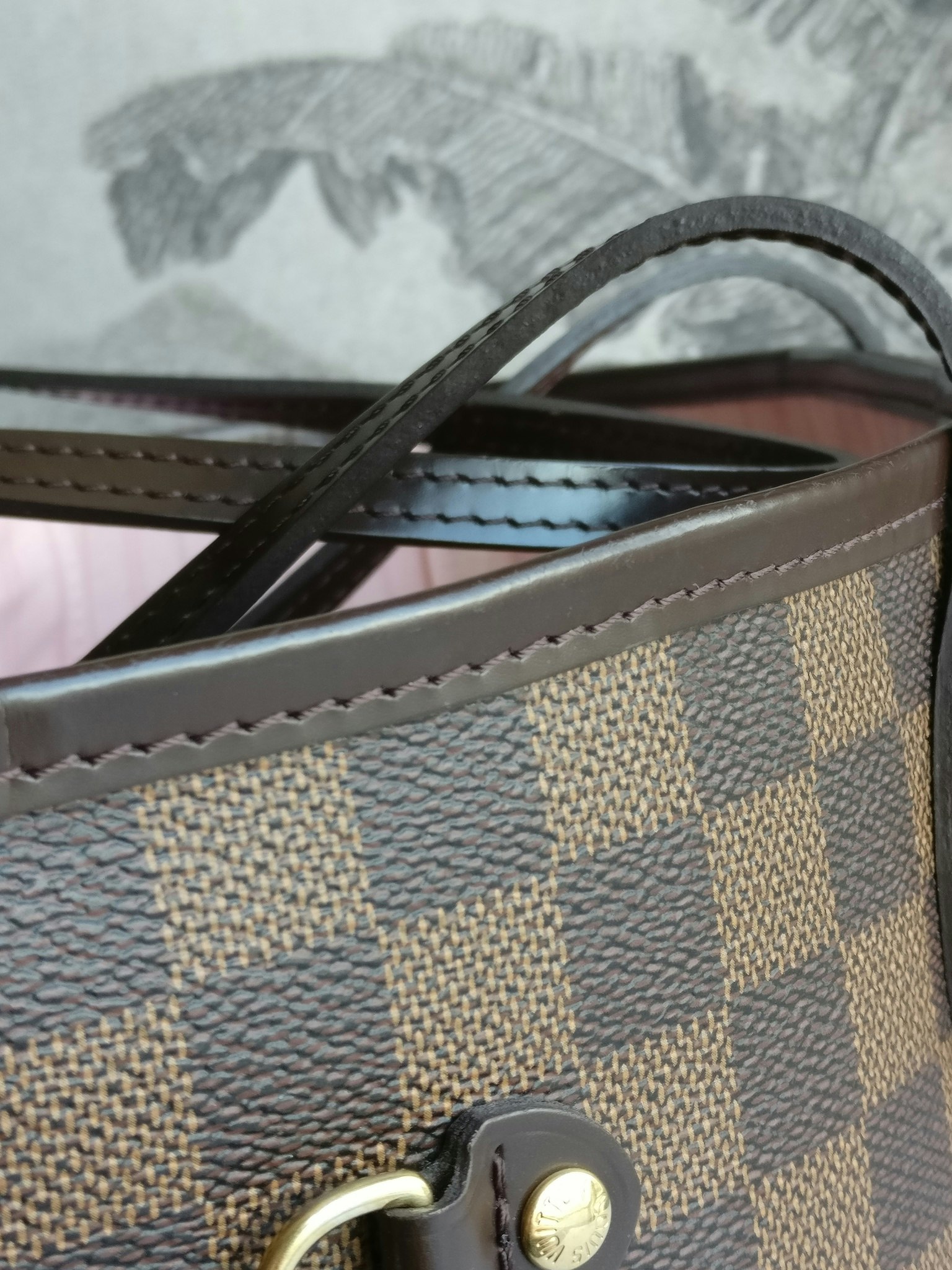 Louis Vuitton Neverfull MM damier ebene rose ballerine