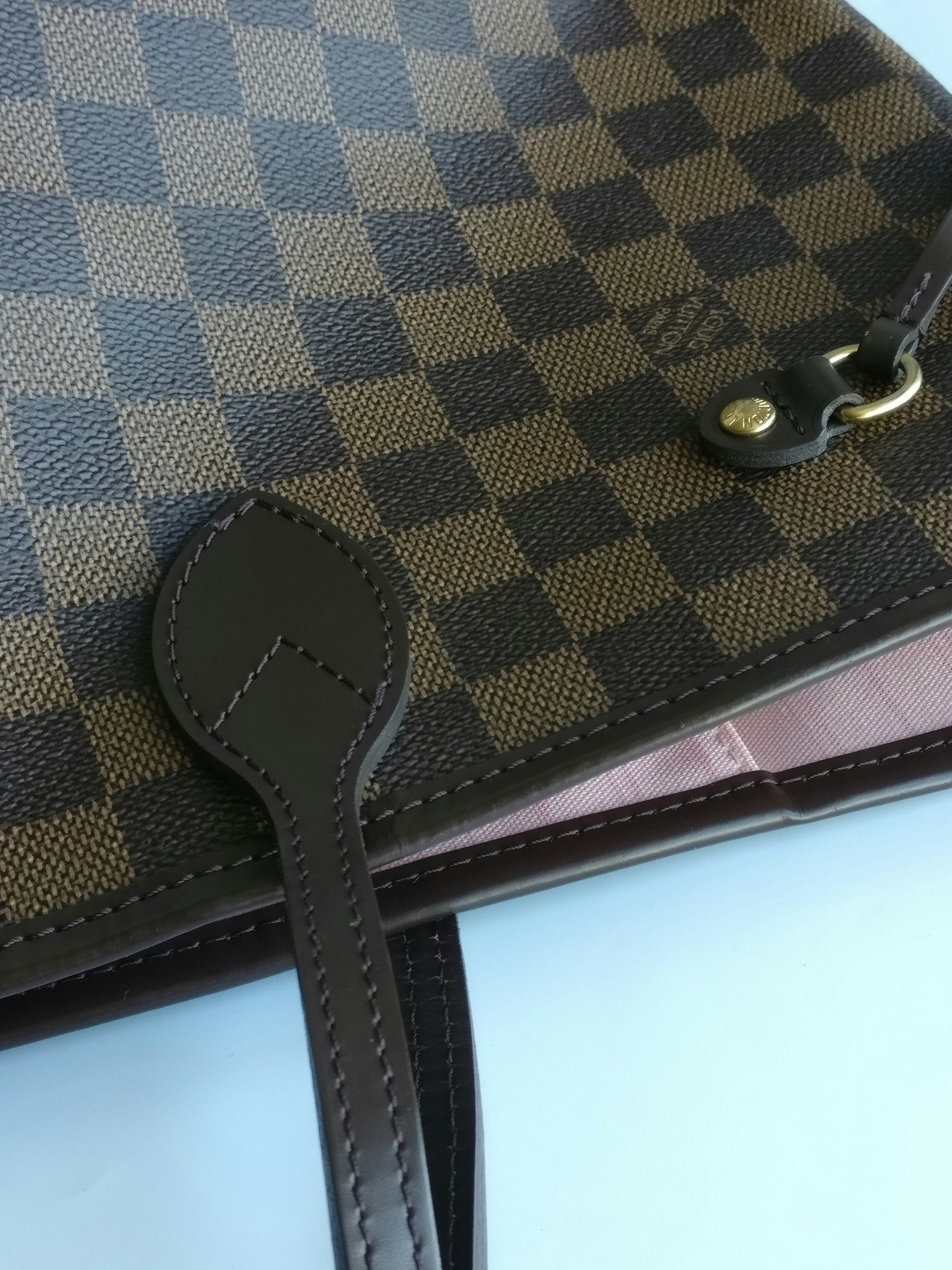 Louis Vuitton Neverfull MM damier ebene rose ballerine