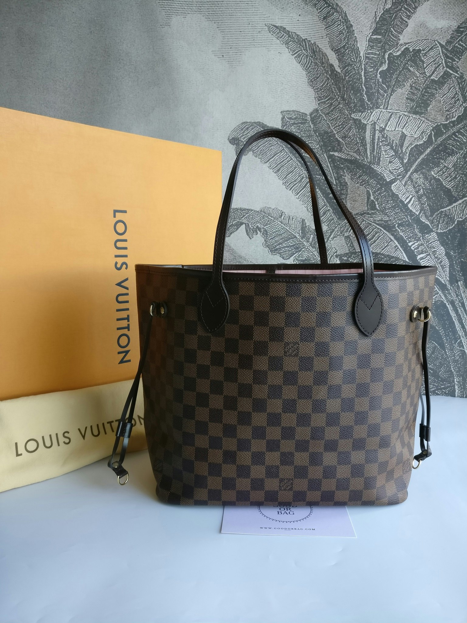 Louis Vuitton Neverfull MM damier ebene rose ballerine