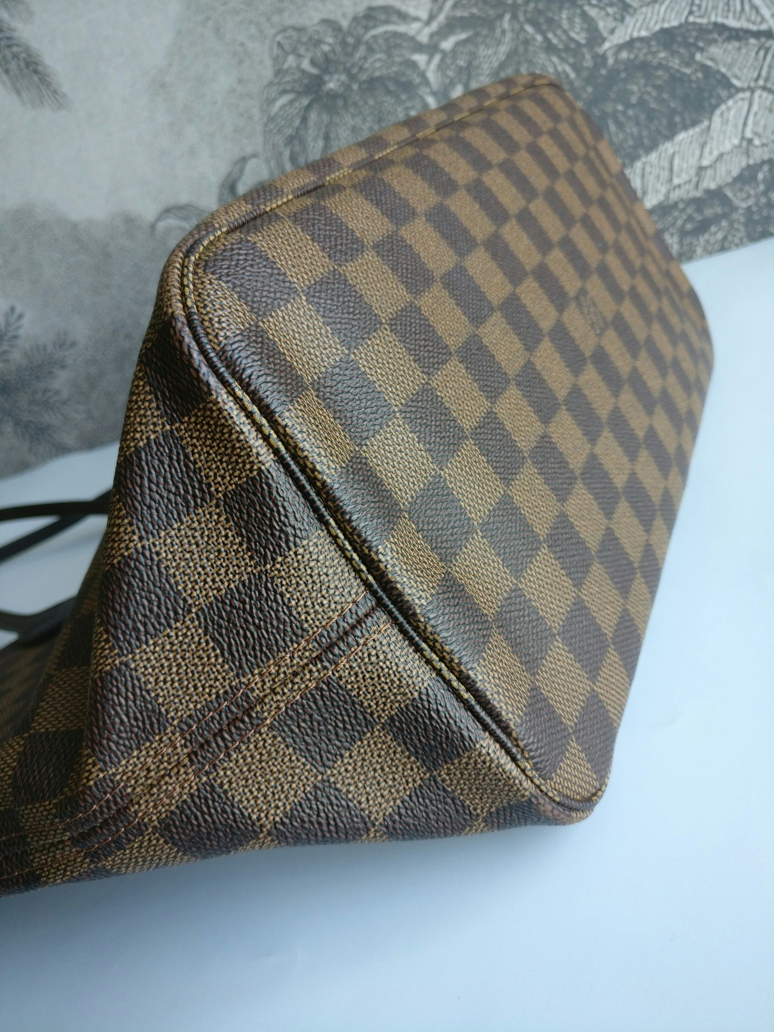 Louis Vuitton Neverfull MM damier ebene rose ballerine