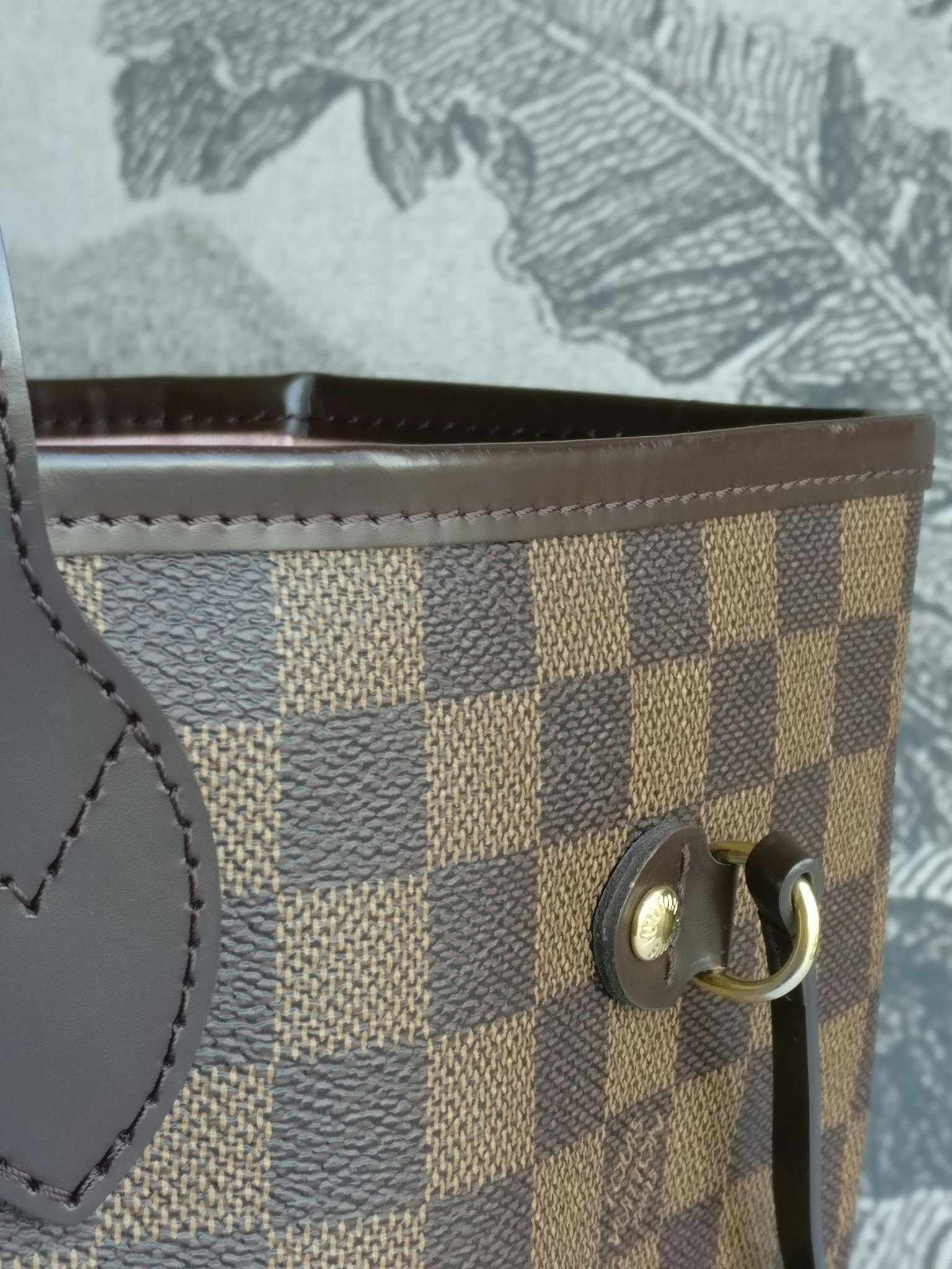 Louis Vuitton Neverfull MM damier ebene rose ballerine