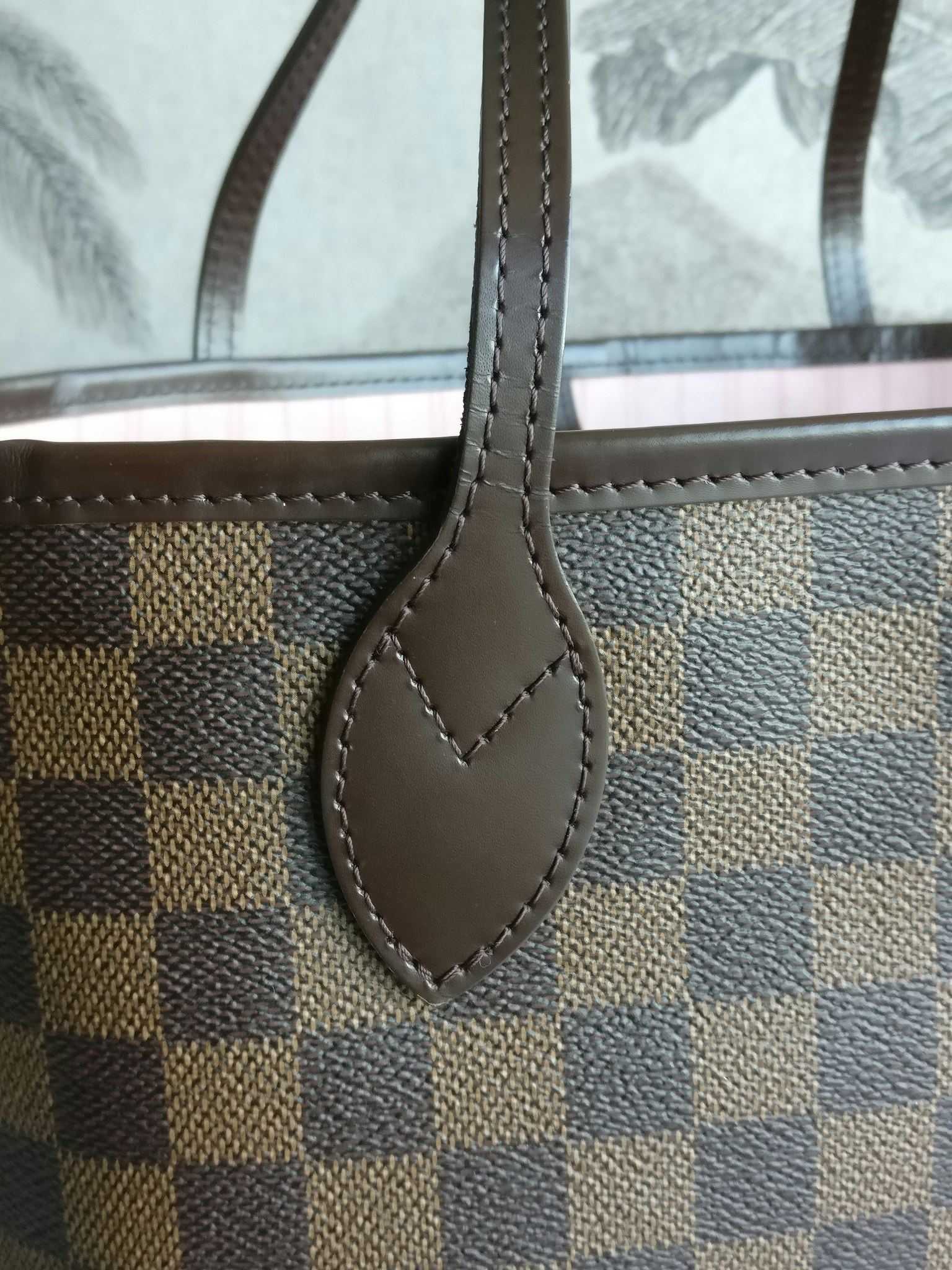 Louis Vuitton Neverfull MM damier ebene rose ballerine