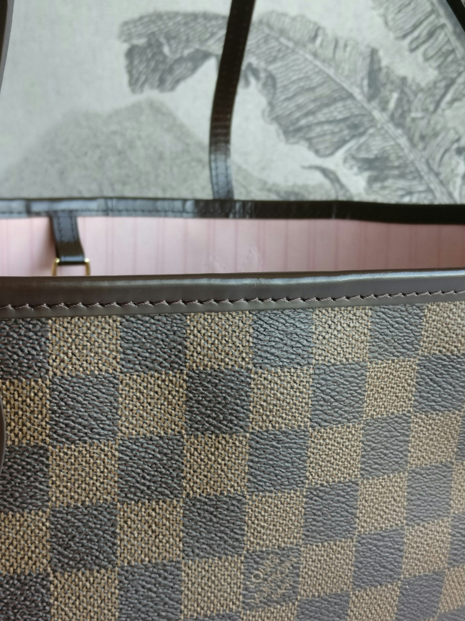 Louis Vuitton Neverfull MM damier ebene rose ballerine