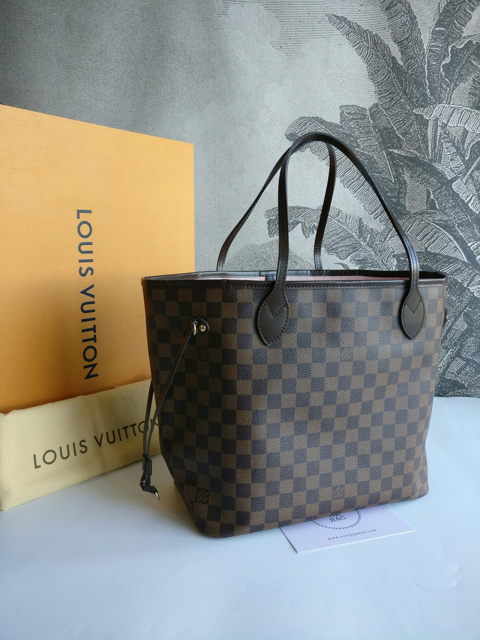 Louis Vuitton Neverfull MM damier ebene rose ballerine