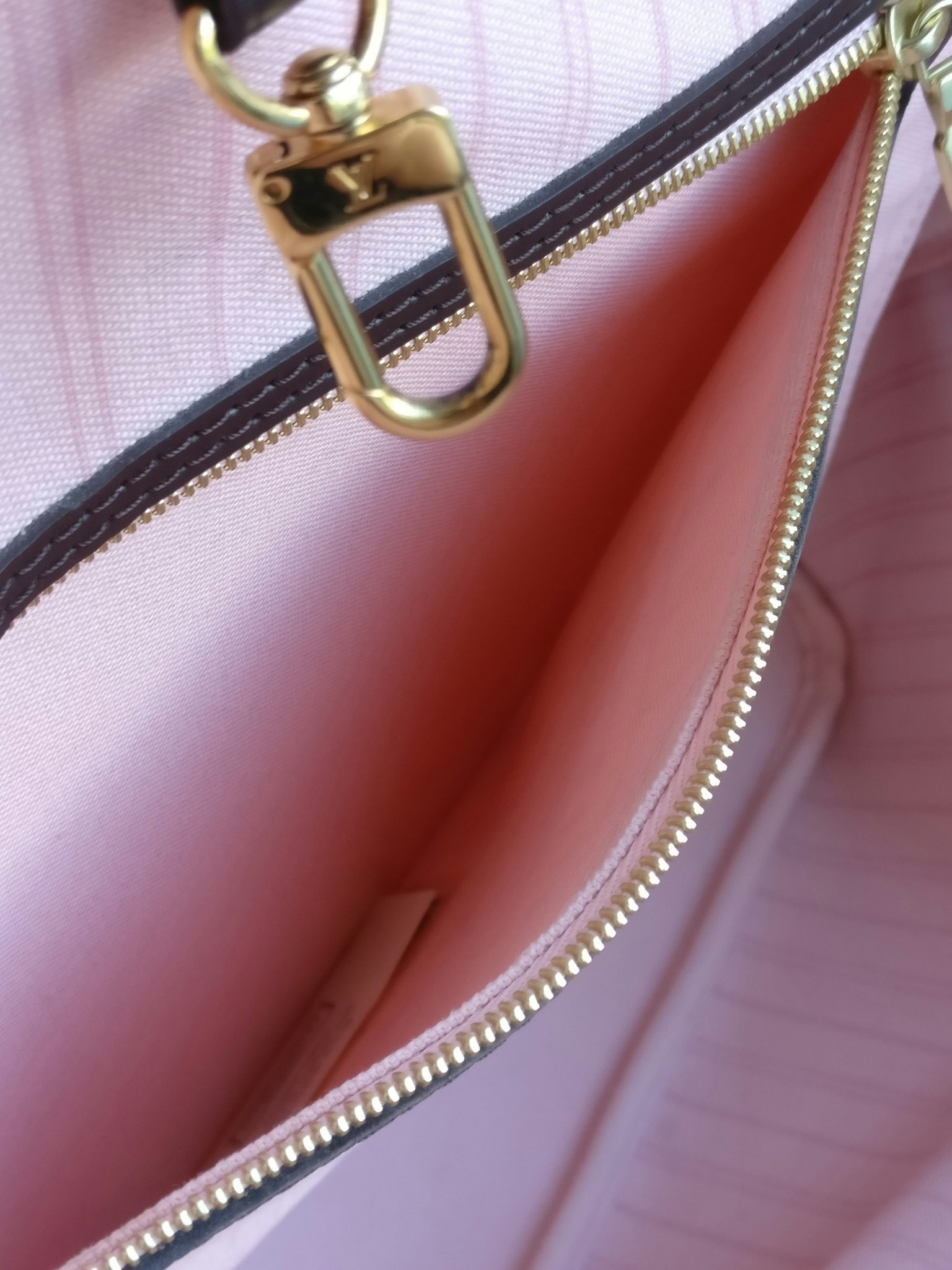 Louis Vuitton Neverfull MM damier ebene rose ballerine