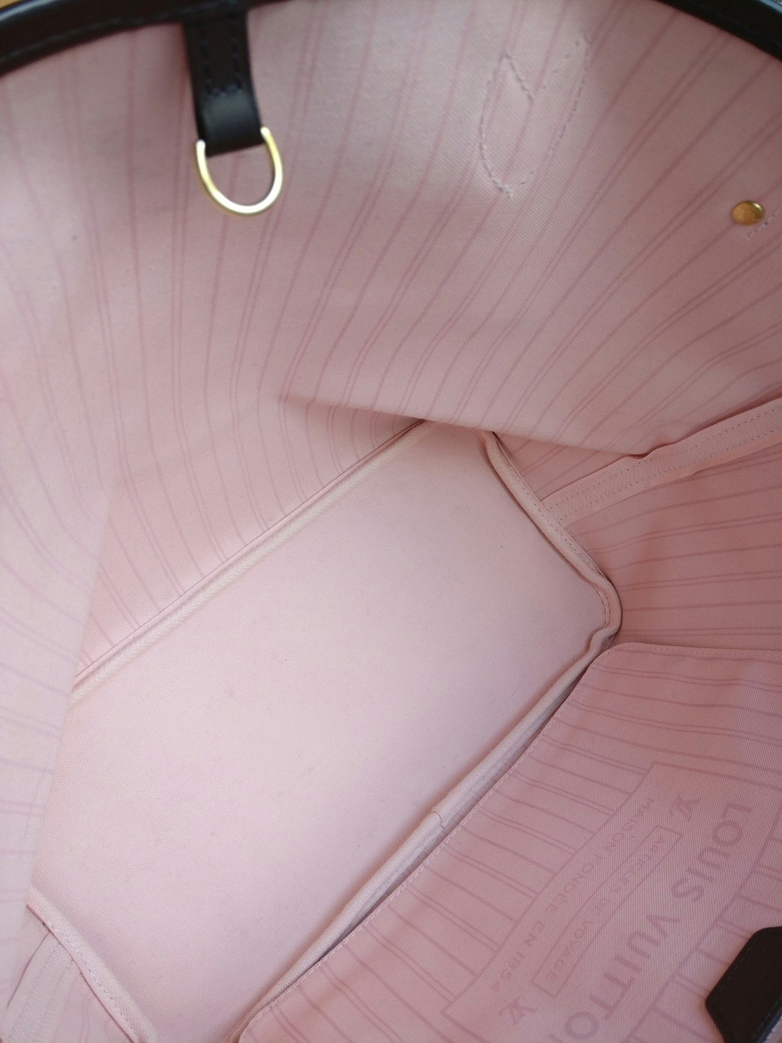 Louis Vuitton Neverfull MM damier ebene rose ballerine