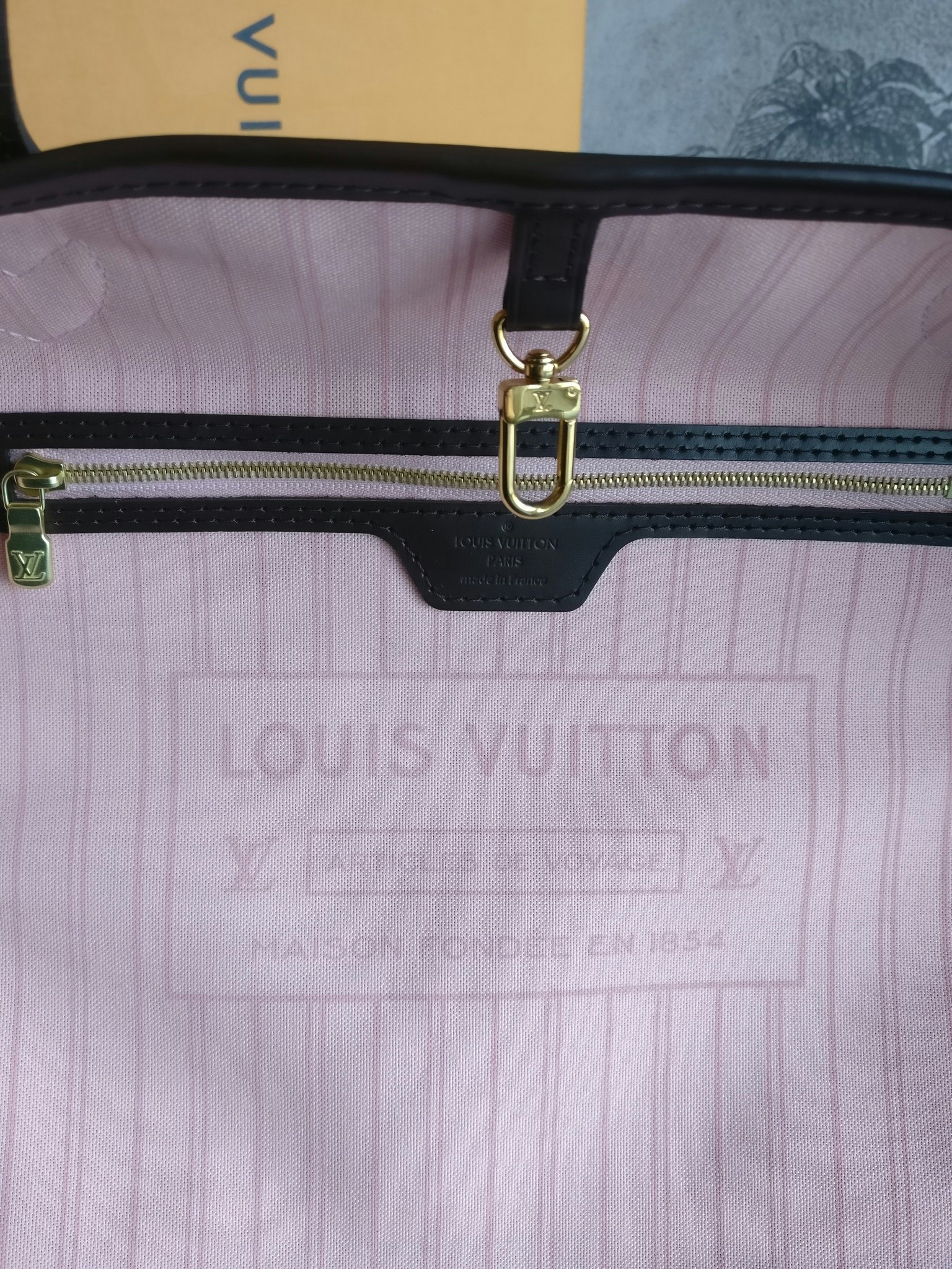 Louis Vuitton Neverfull MM damier ebene rose ballerine