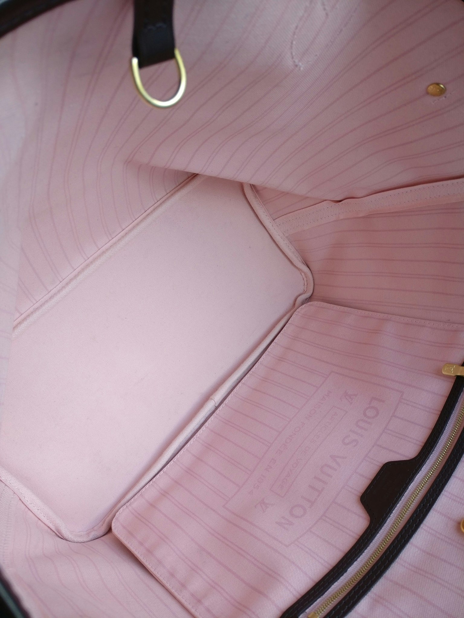 Louis Vuitton Neverfull MM damier ebene rose ballerine