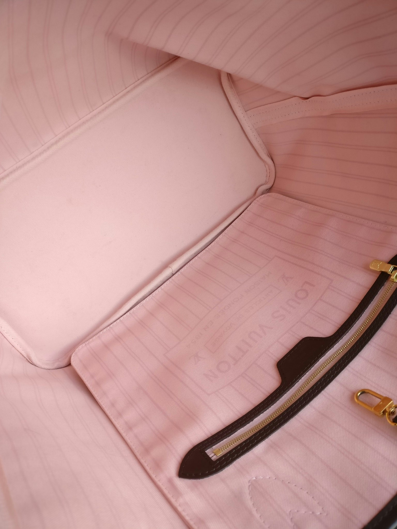 Louis Vuitton Neverfull MM damier ebene rose ballerine