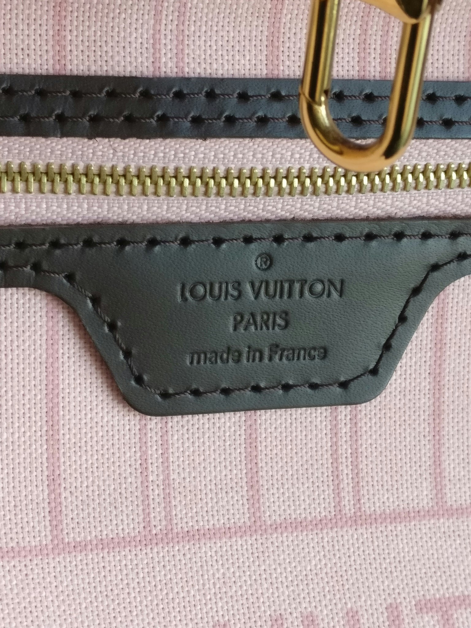 Louis Vuitton Neverfull MM damier ebene rose ballerine