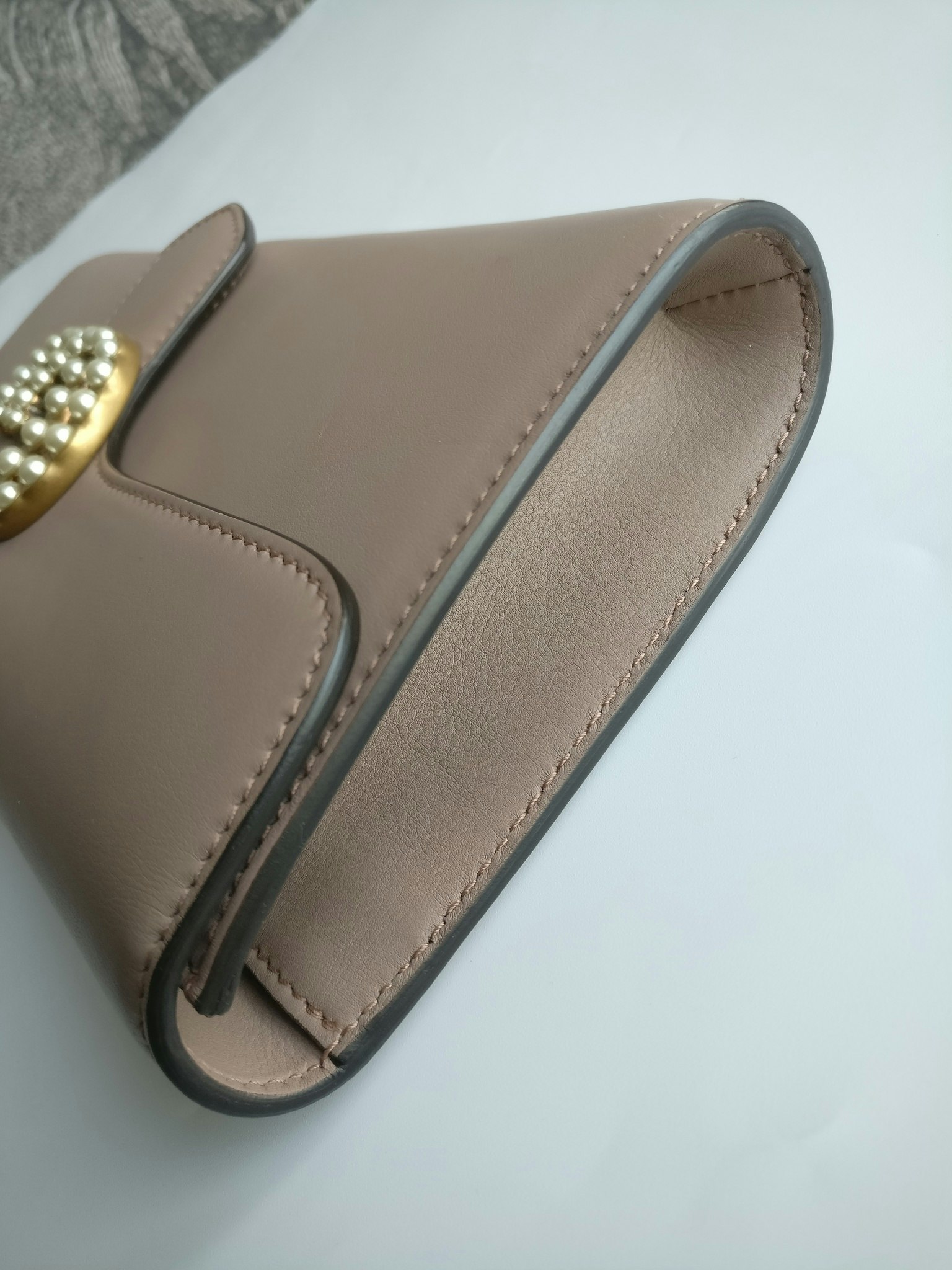 Gucci calfskin Pearly GG Marmont Clutch
