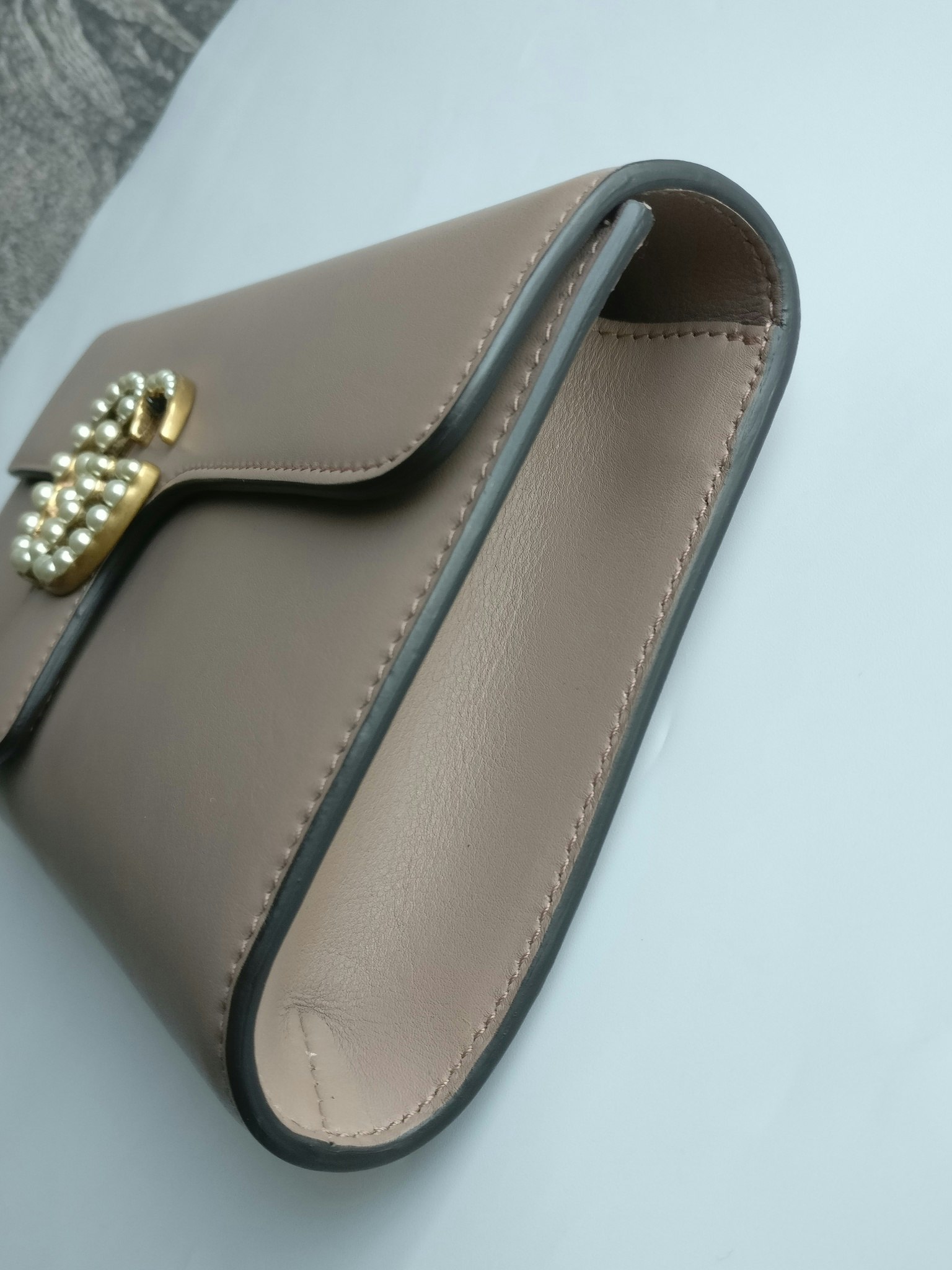 Gucci calfskin Pearly GG Marmont Clutch