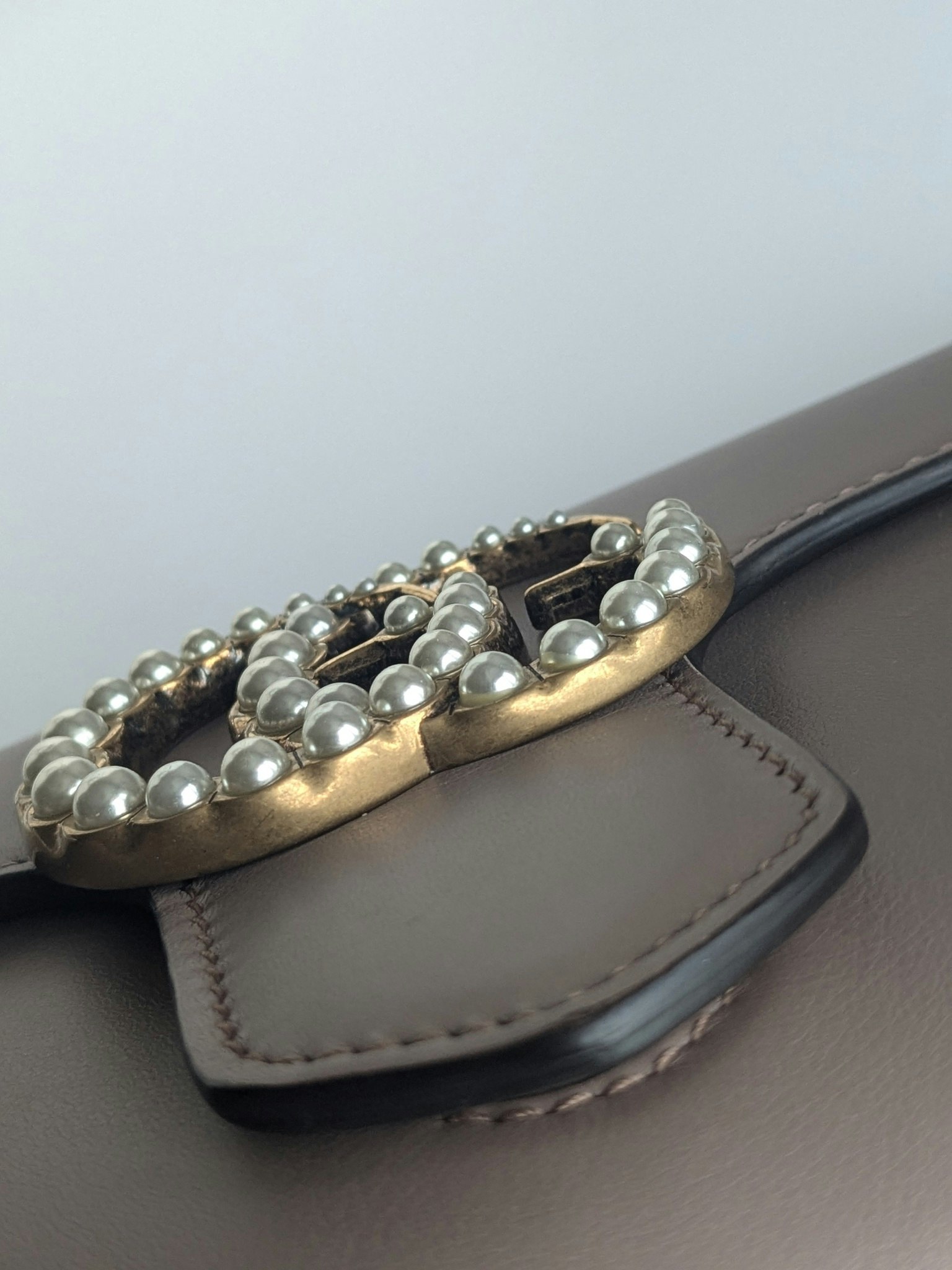Gucci calfskin Pearly GG Marmont Clutch