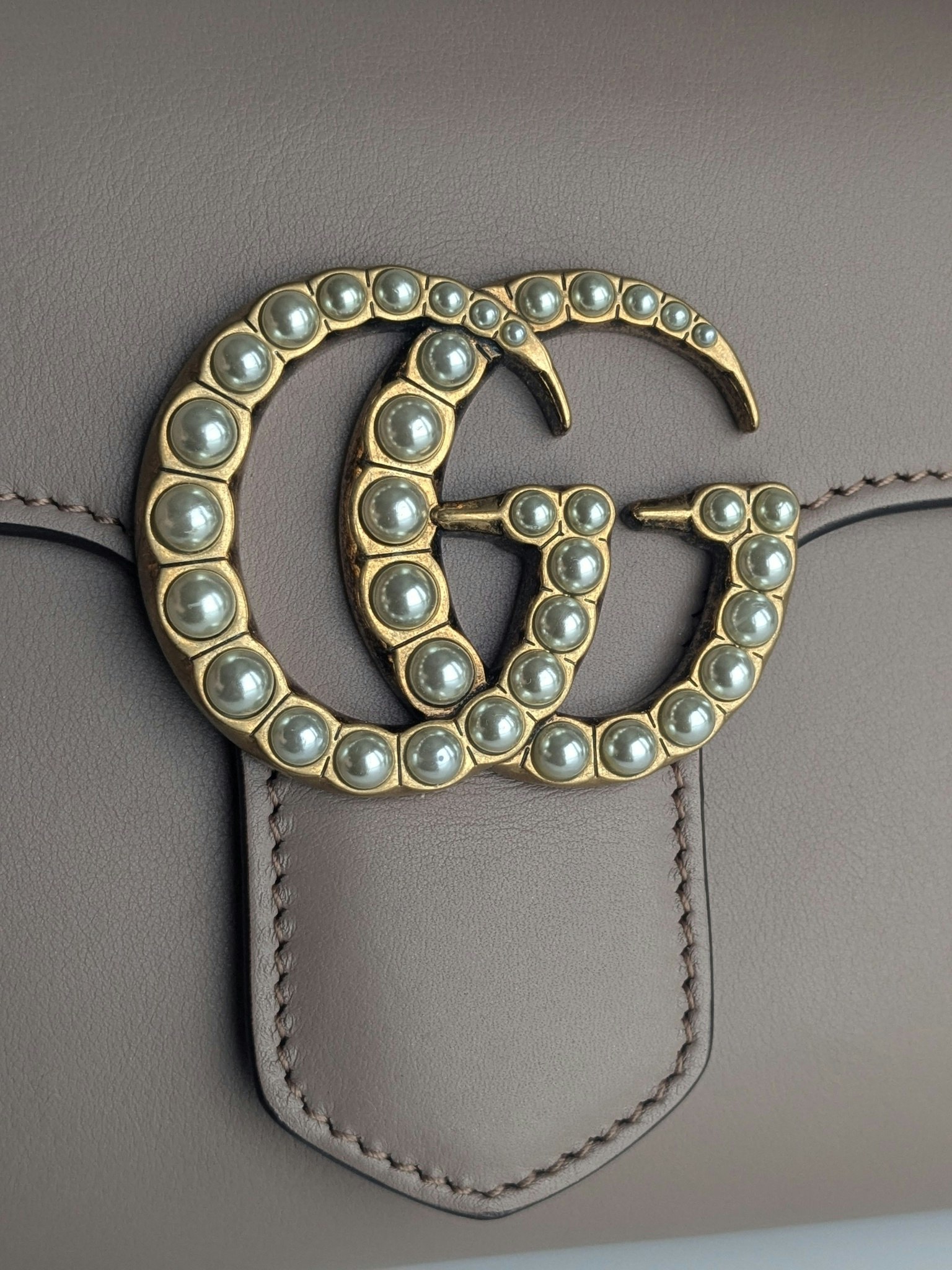Gucci calfskin Pearly GG Marmont Clutch