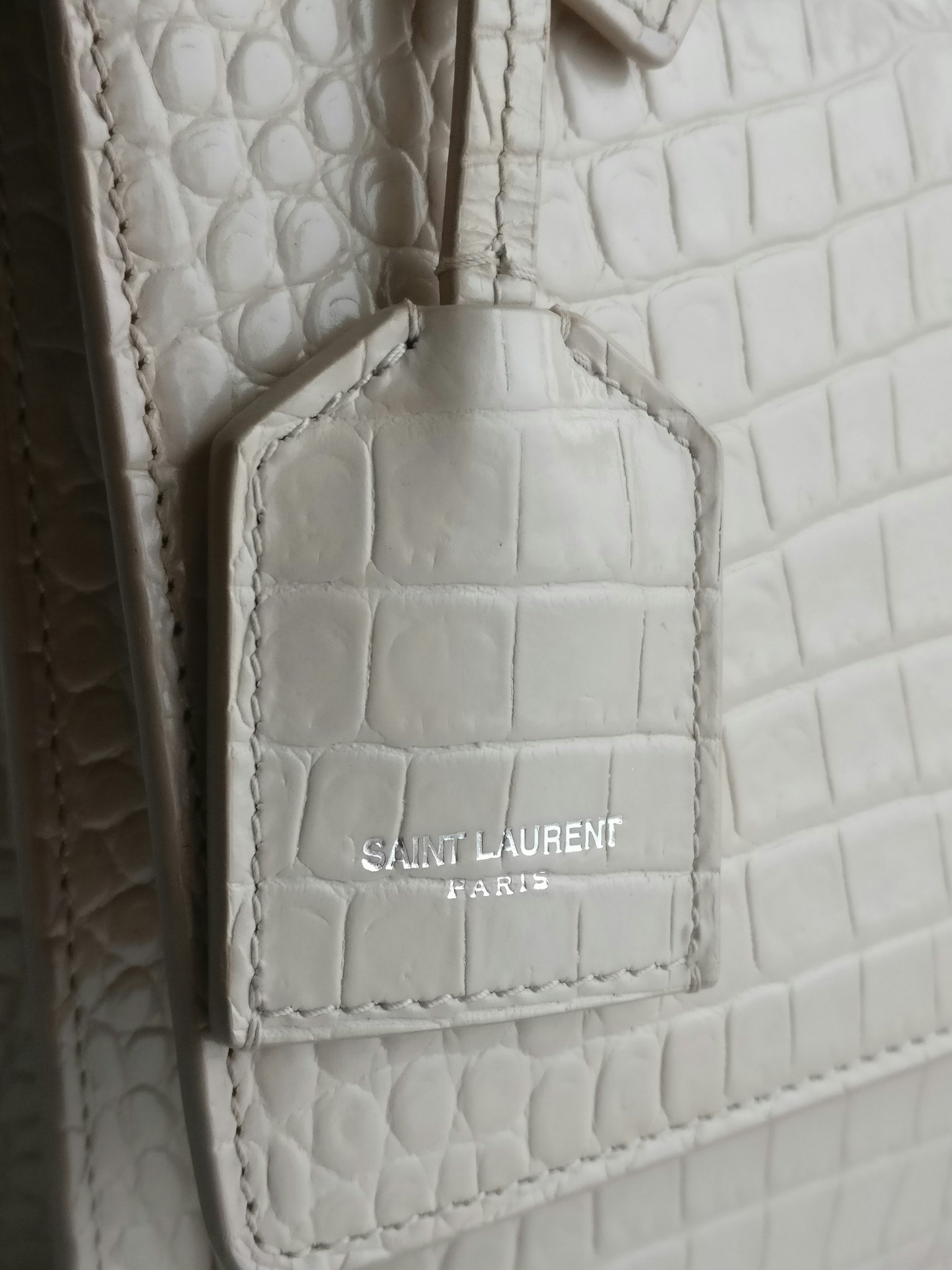 Saint Laurent Sunset Medium Crocodile embossed