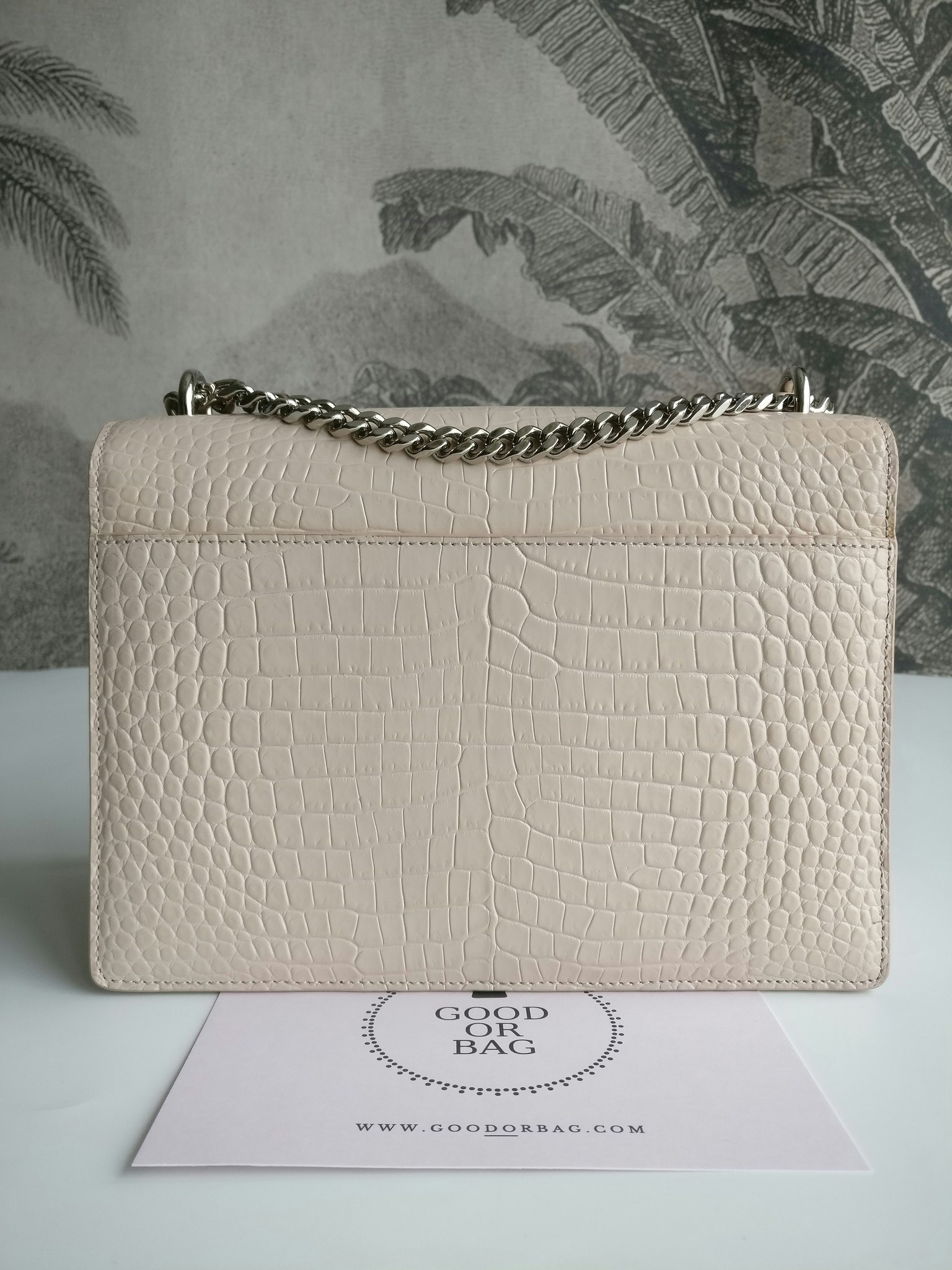Saint Laurent Sunset Medium Crocodile embossed