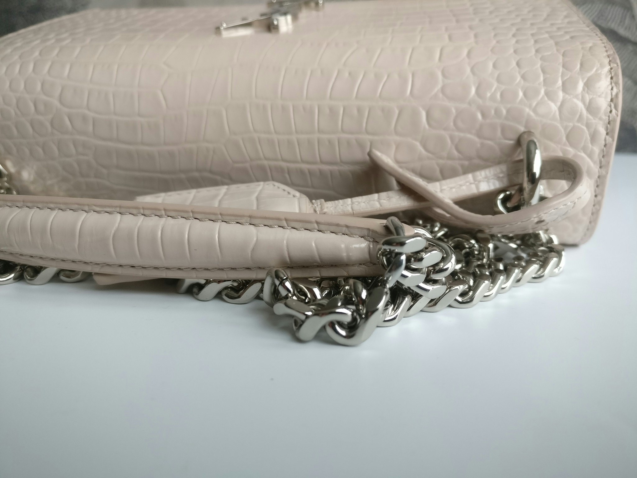 Saint Laurent Sunset Medium Crocodile embossed