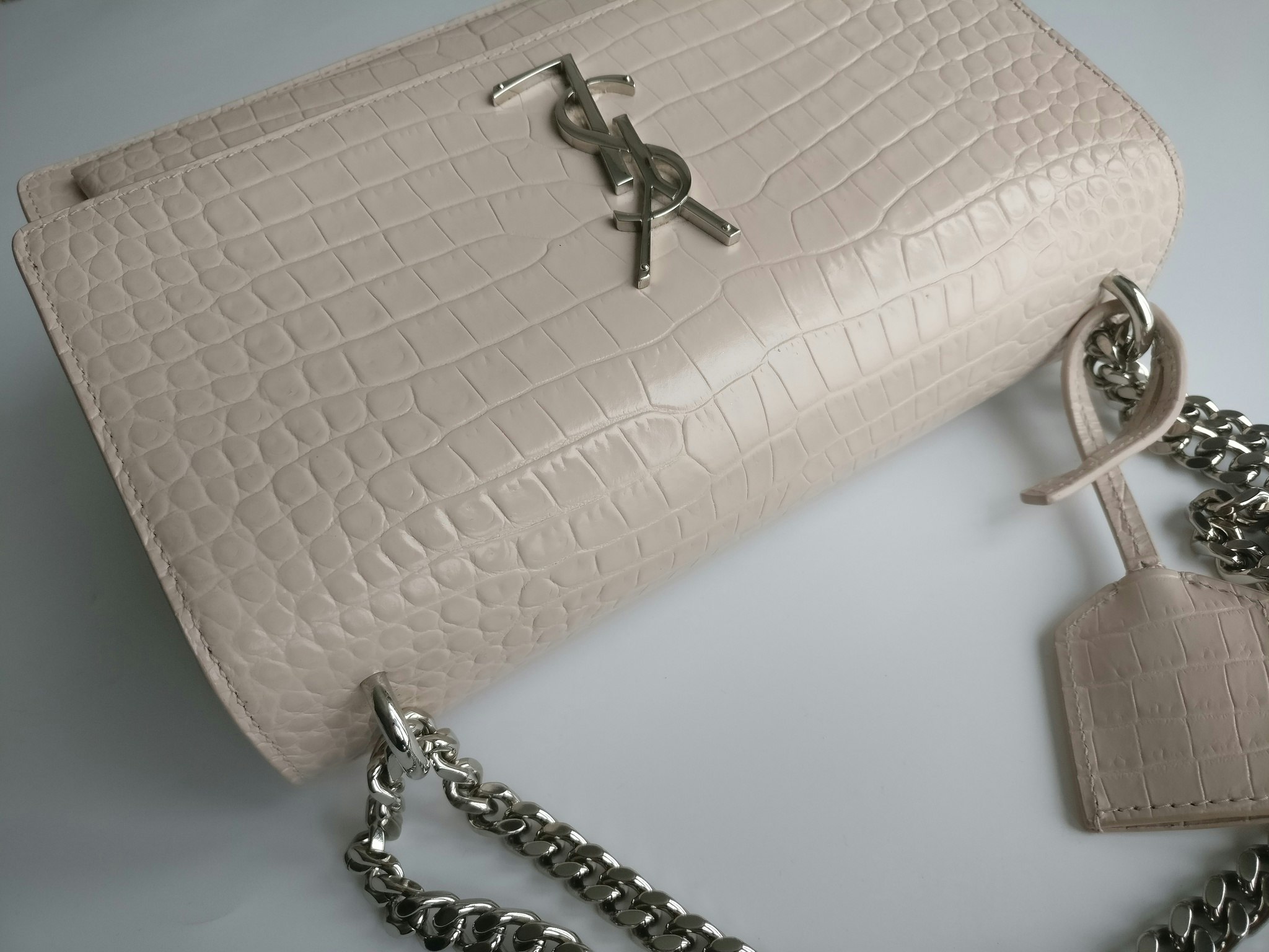 Saint Laurent Sunset Medium Crocodile embossed