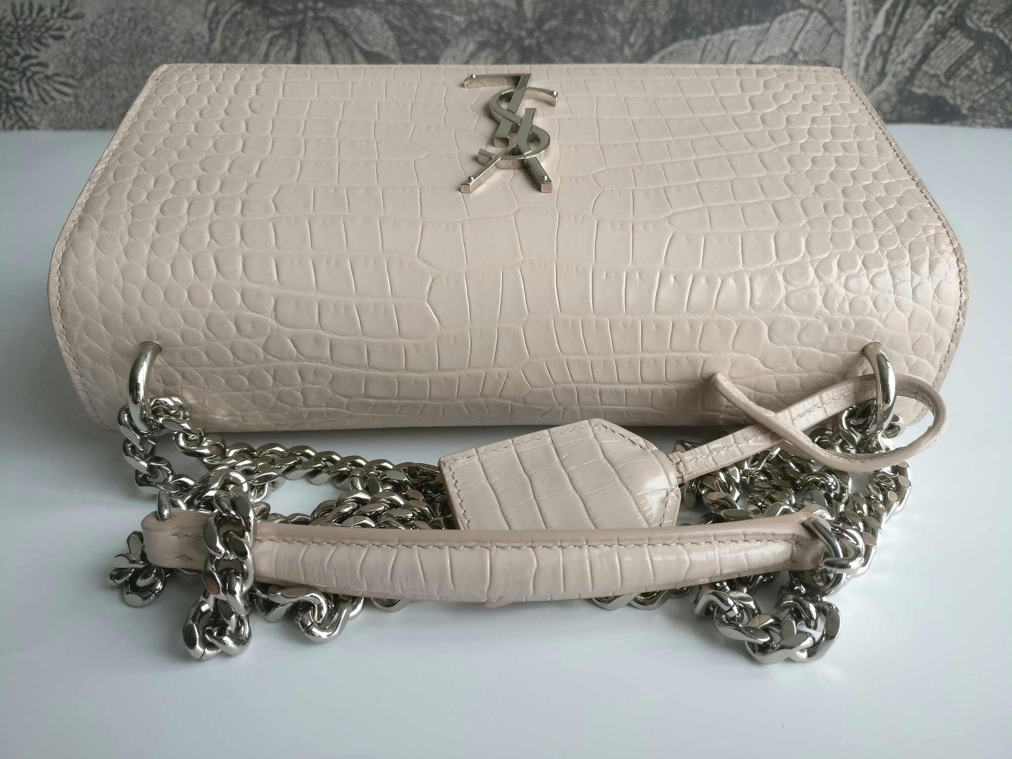 Saint Laurent Sunset Medium Crocodile embossed