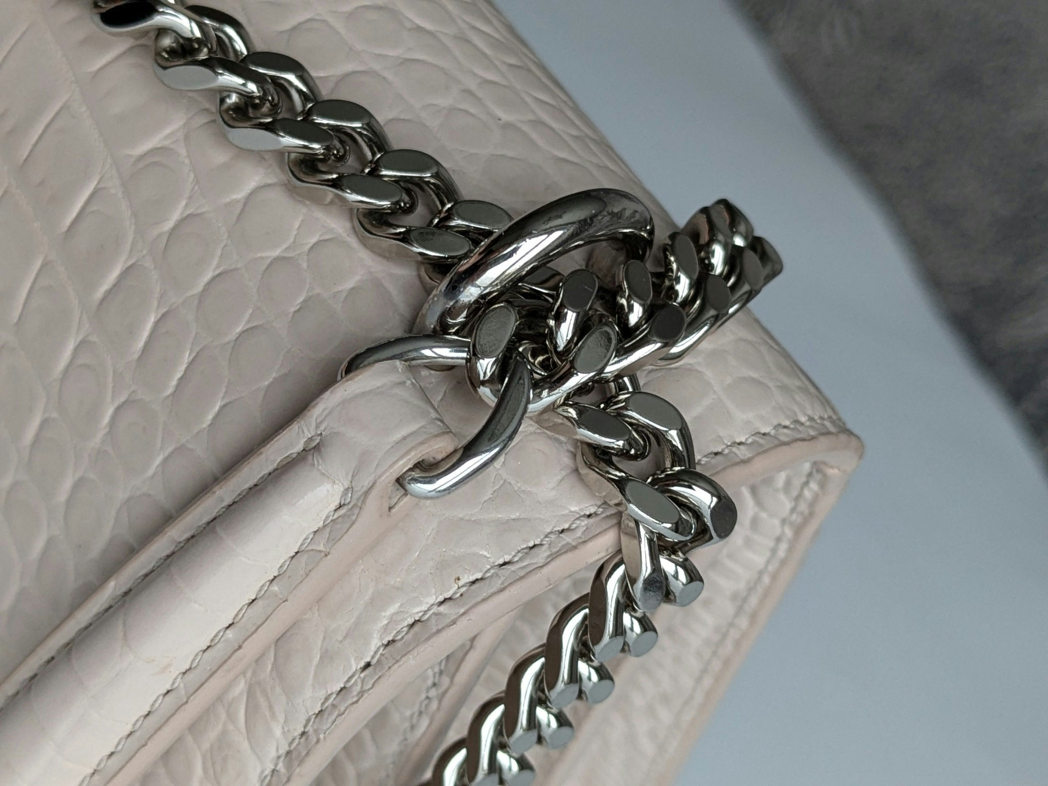 Saint Laurent Sunset Medium Crocodile embossed