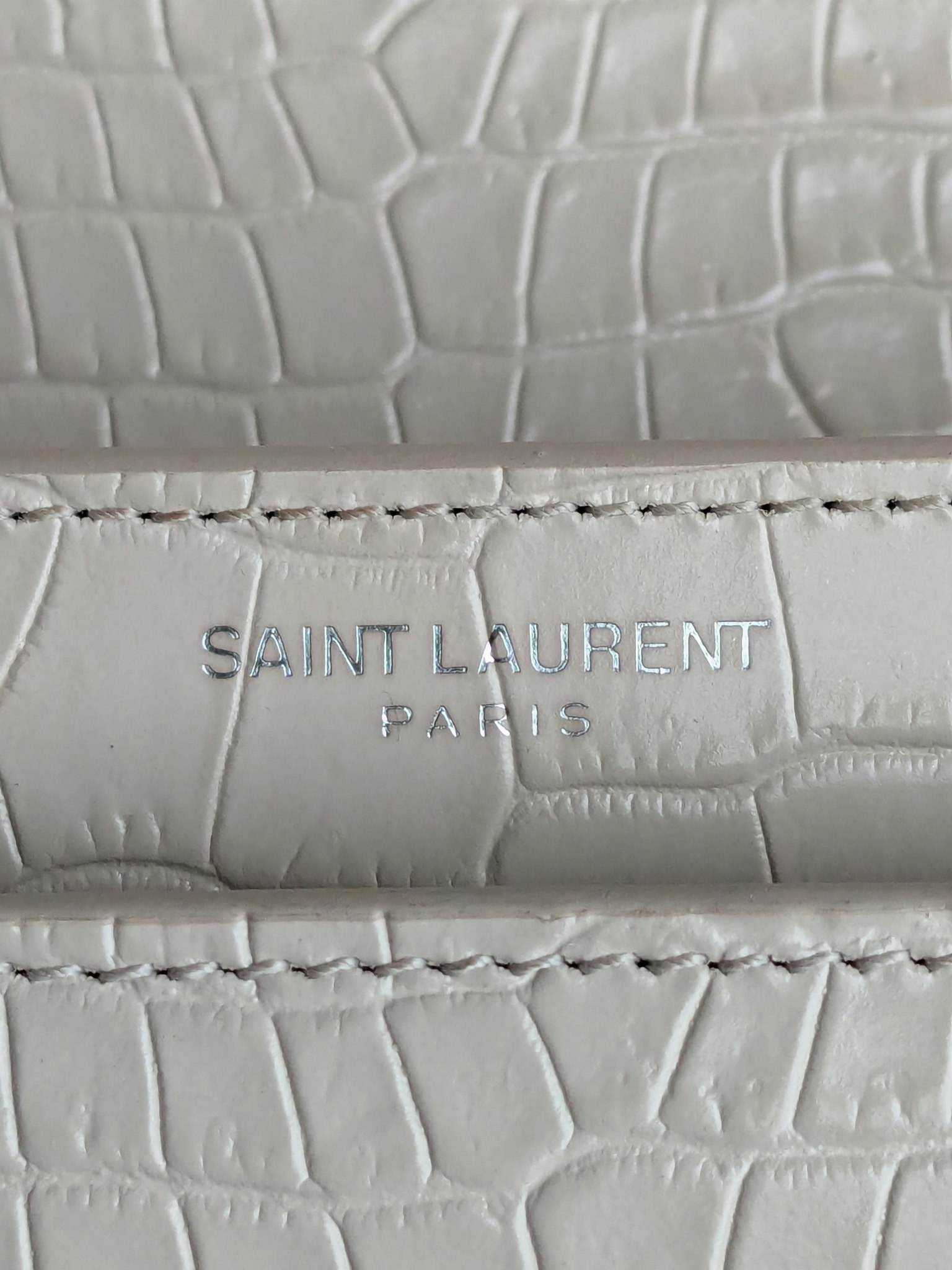 Saint Laurent Sunset Medium Crocodile embossed