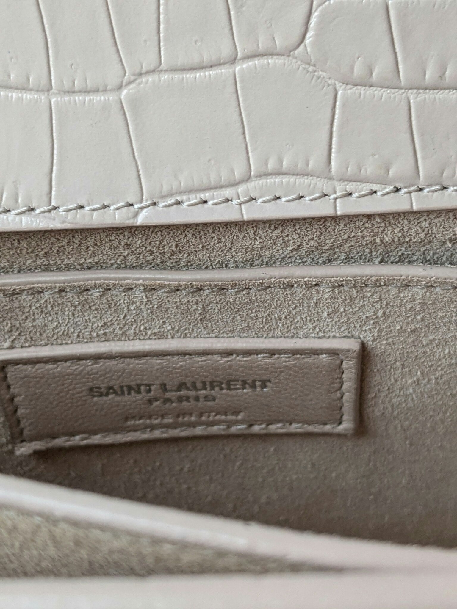 Saint Laurent Sunset Medium Crocodile embossed