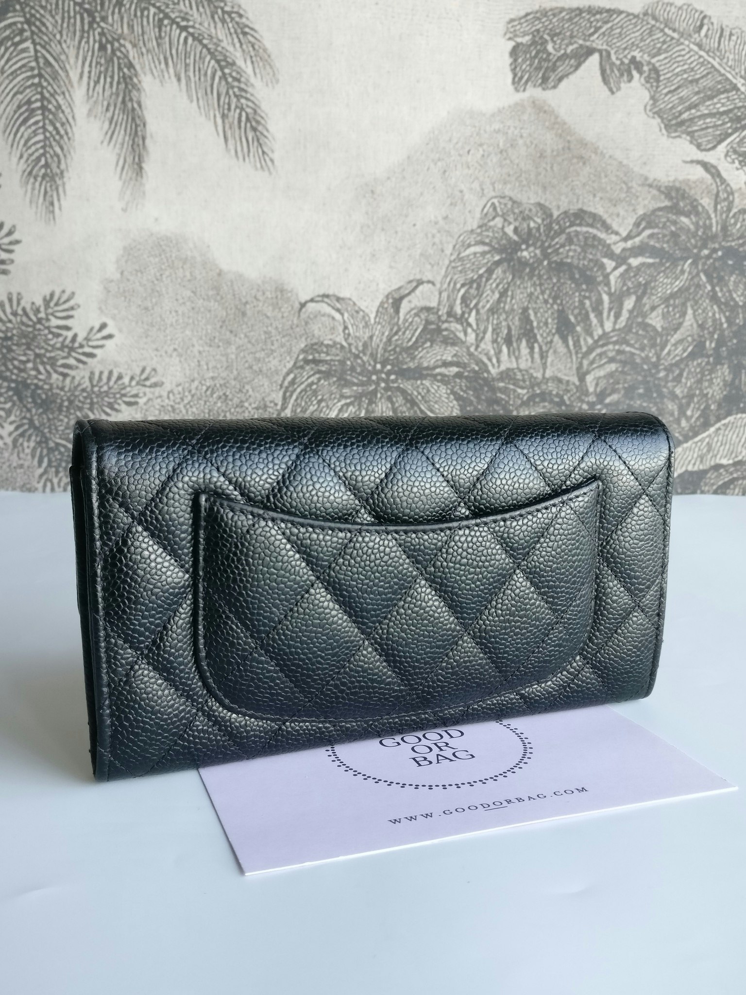Chanel timeless classic flap long wallet caviar