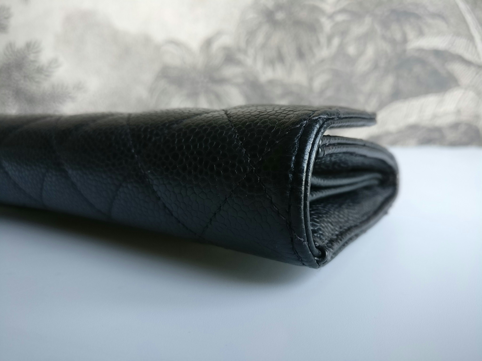 Chanel timeless classic flap long wallet caviar