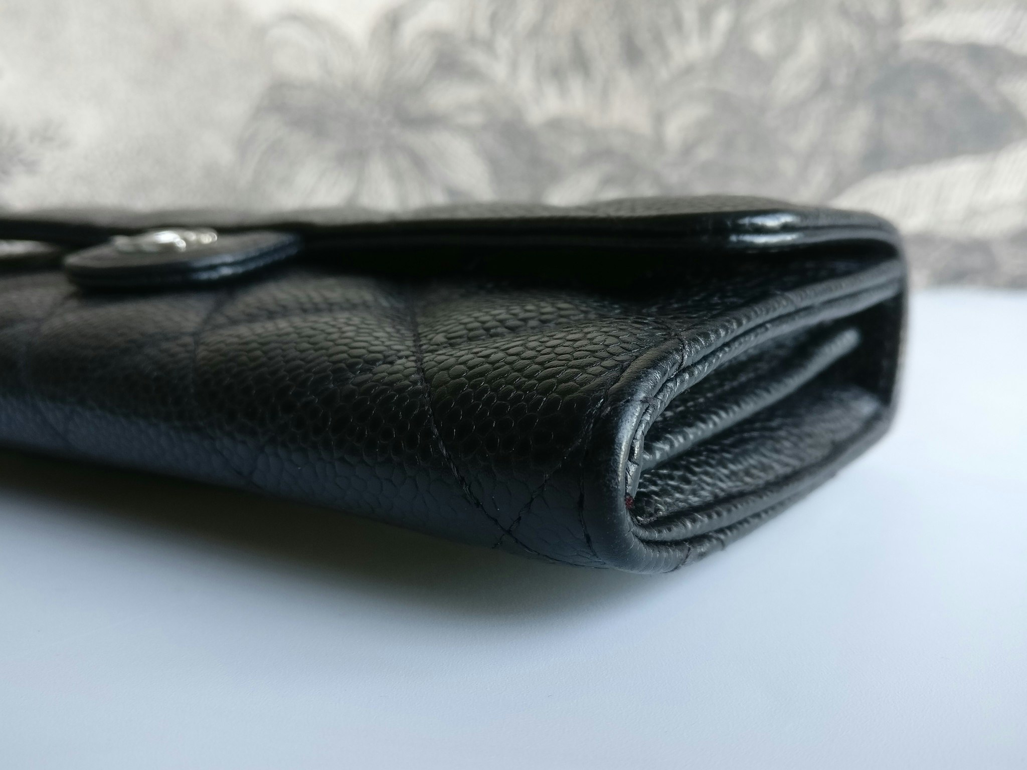 Chanel timeless classic flap long wallet caviar