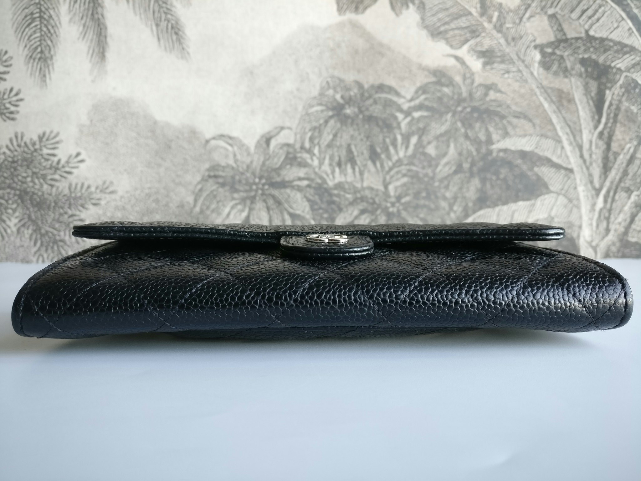 Chanel timeless classic flap long wallet caviar
