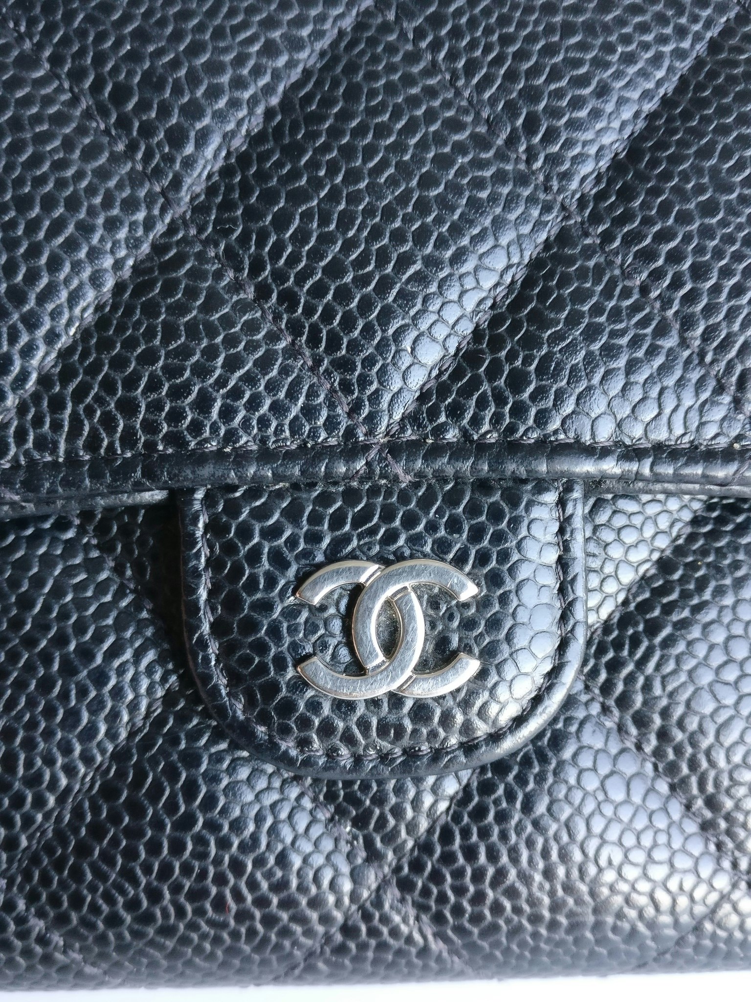 Chanel timeless classic flap long wallet caviar